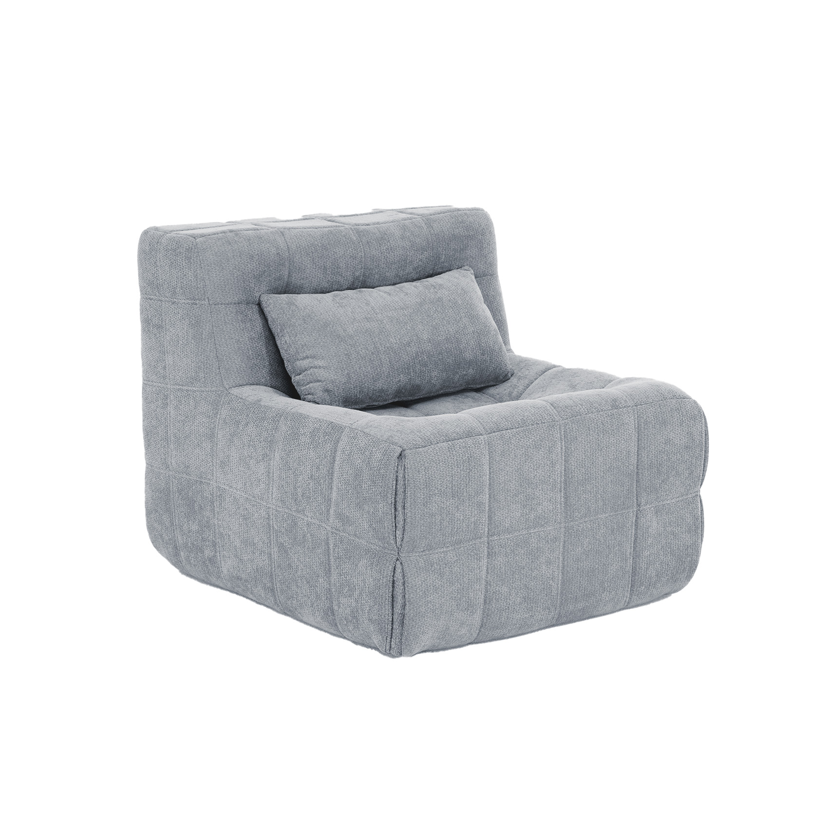 Single Floor Sofa Chair, Boneless Sofa Cloud Couch, Chenille Modular Accent Chair with High Resilience Sponge for Living Room Bedroom No Assembly Required Grey | Bonless sofa