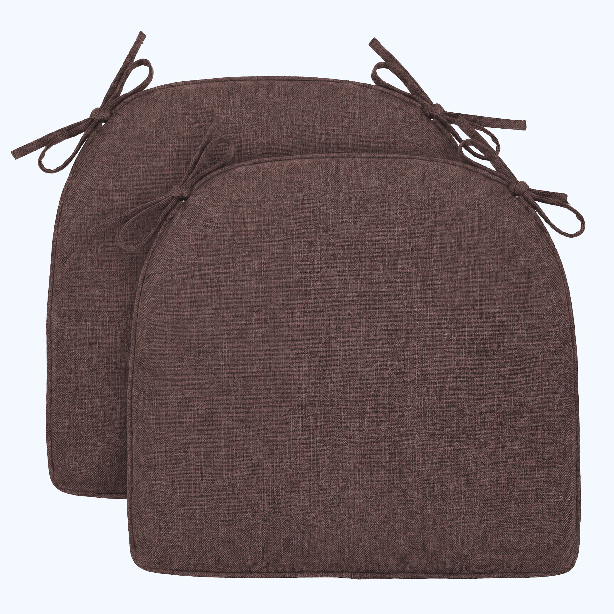 Chair Cushions for Dining Chairs Set of 2, D-Shaped Seat Cushion for Kitchen Chairs with Removable Cover and Ties, Indoor Chair Pads for Dining Room, Kitchen, 17