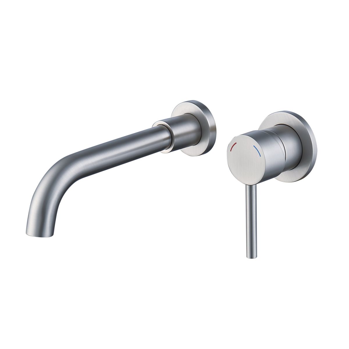 Wall Mount Faucet for Bathroom Sink or Bathtub, Single Handle 2 Holes Brass Rough-in Valve Included, Matte Black