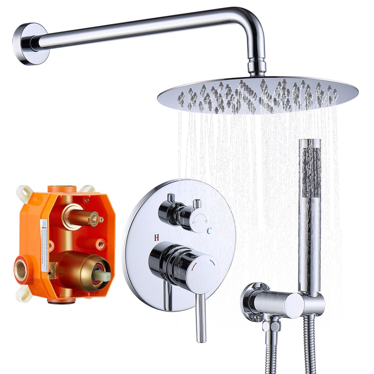 Shower System Shower Faucet Combo Set Wall Mounted with 10