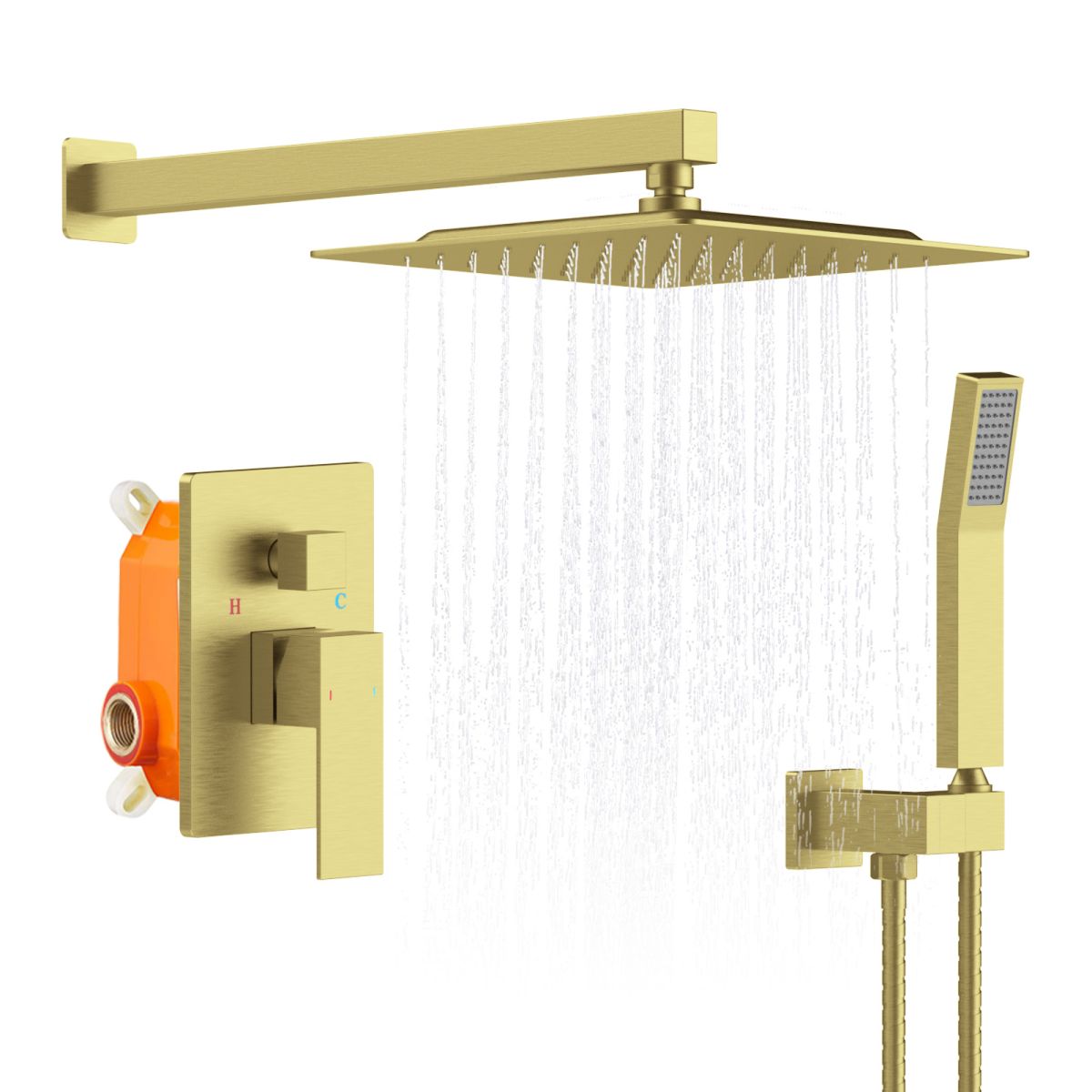 Shower System Shower Faucet Combo Set Wall Mounted with 12
