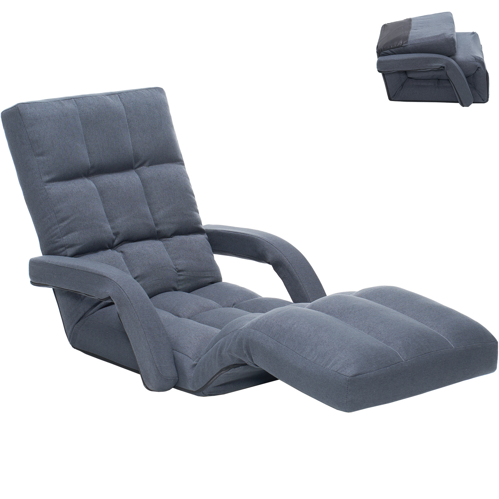Adjustable Floor Gaming Chair for Adults, Grey