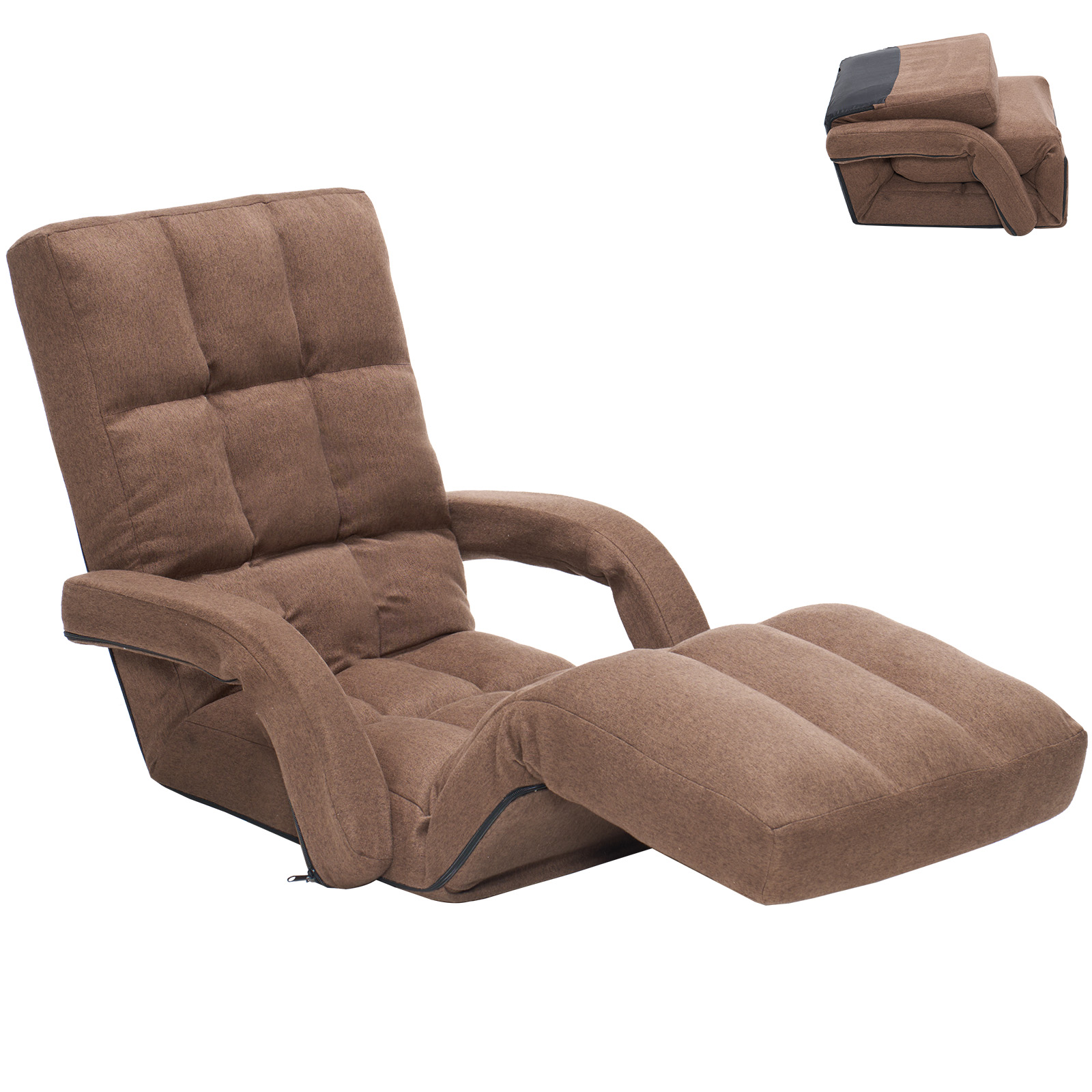 Adjustable Floor Gaming Chair for Adults, Brown