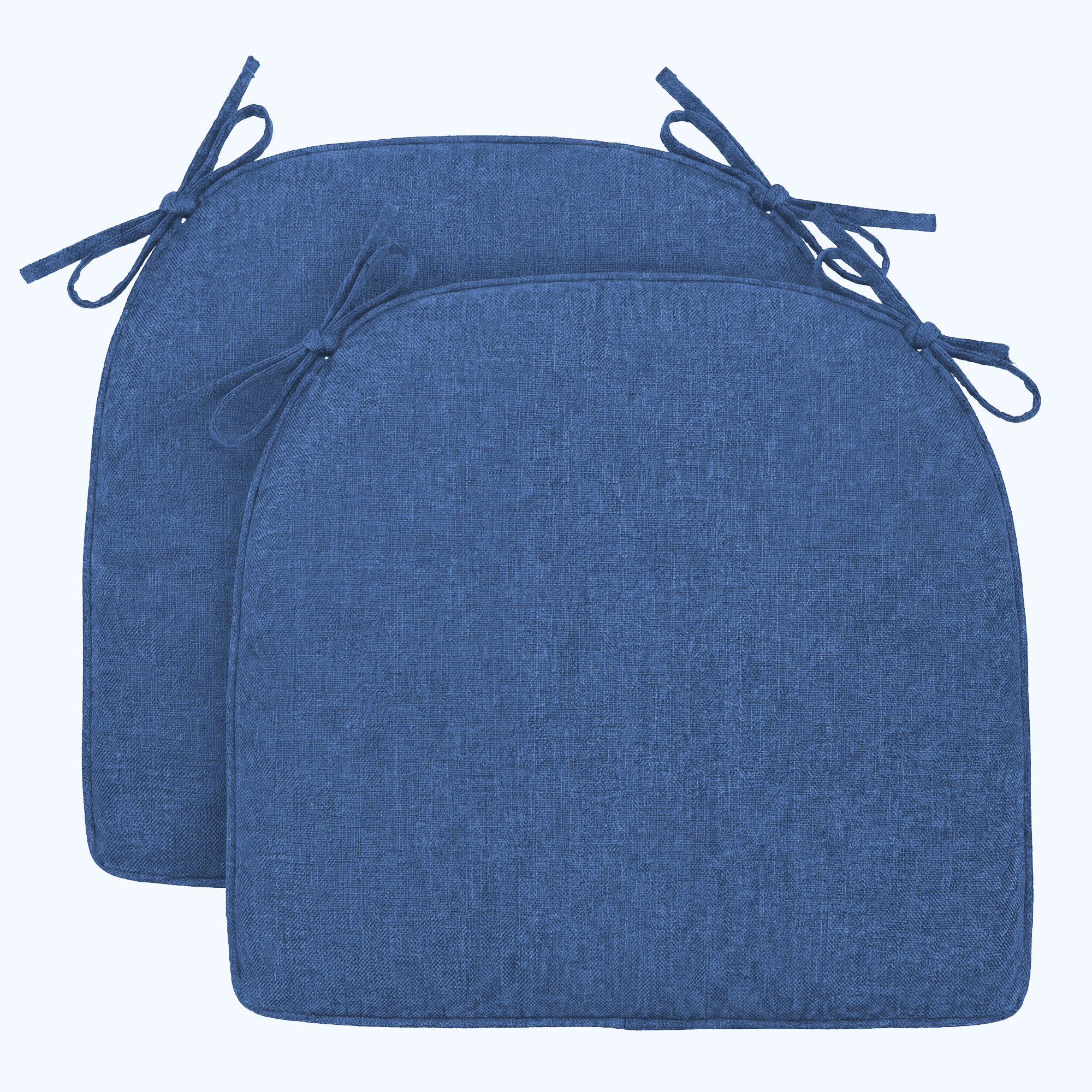 Chair Cushions for Dining Chairs Set of 2, D-Shaped Seat Cushion for Kitchen Chairs with Removable Cover and Ties, Indoor Chair Pads for Dining Room, Kitchen, 17