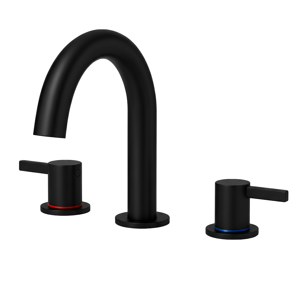 8-Inch Widespread Lavatory Faucet, 2-Handle 3-Hole with 360° Spout Vanity and Pop-Up Drain, Brushed Nickel