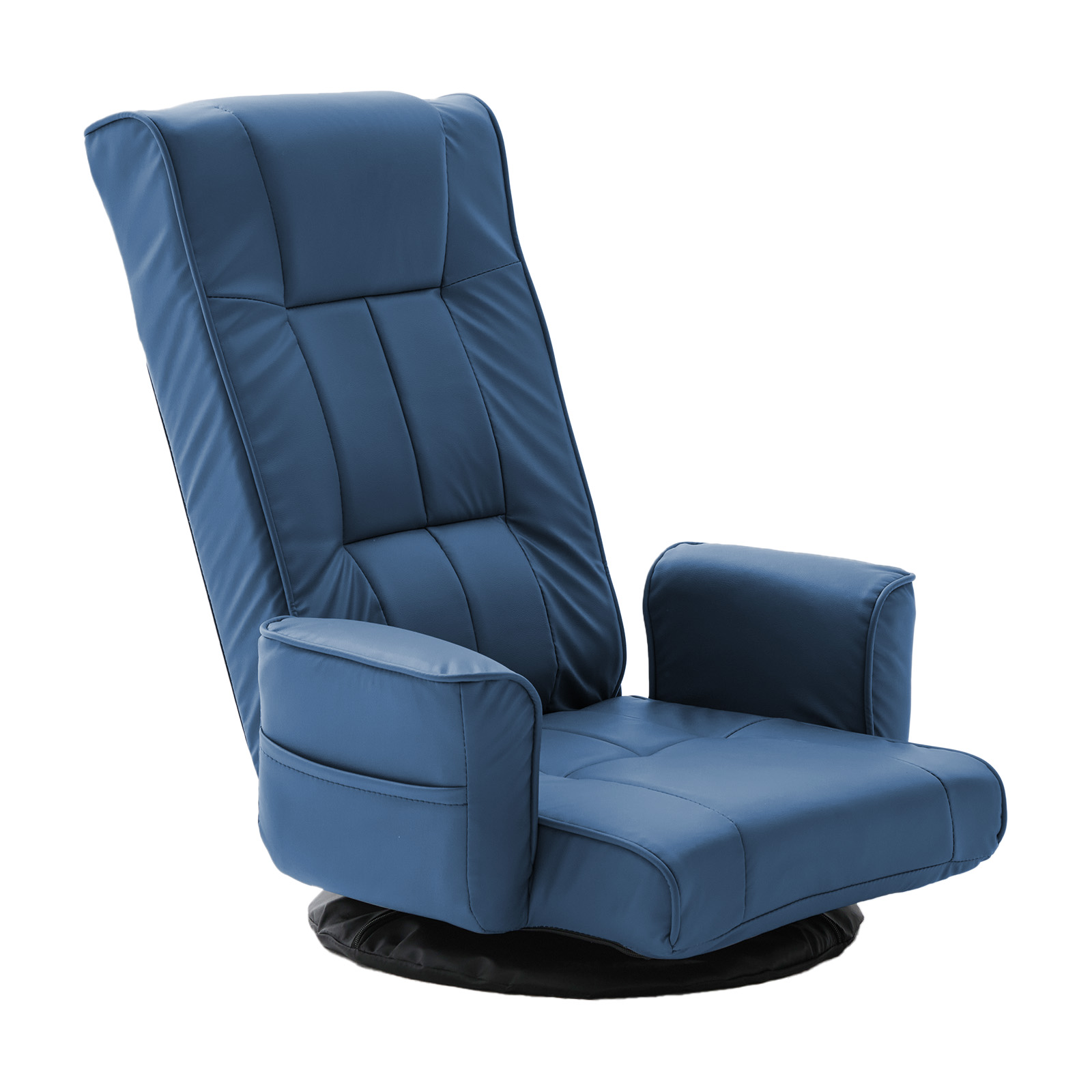 360 Degree Swivel Floor Chairs for Adults, Faux Leather Gaming Floor Chair with Back Support, 14 Angles Adjustable Comfortable Floor Lounge Chair Folding Video Game Chairs Office Bedroom
