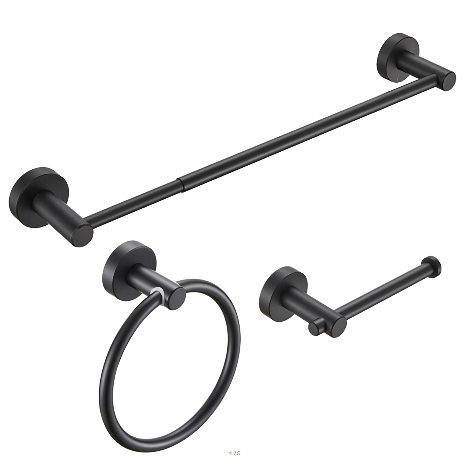 Bathroom Hardware Set, Thicken Space Aluminum 3 PCS Towel bar Set- Black Gold 16-27 in Adjustable Bathroom Accessories Set