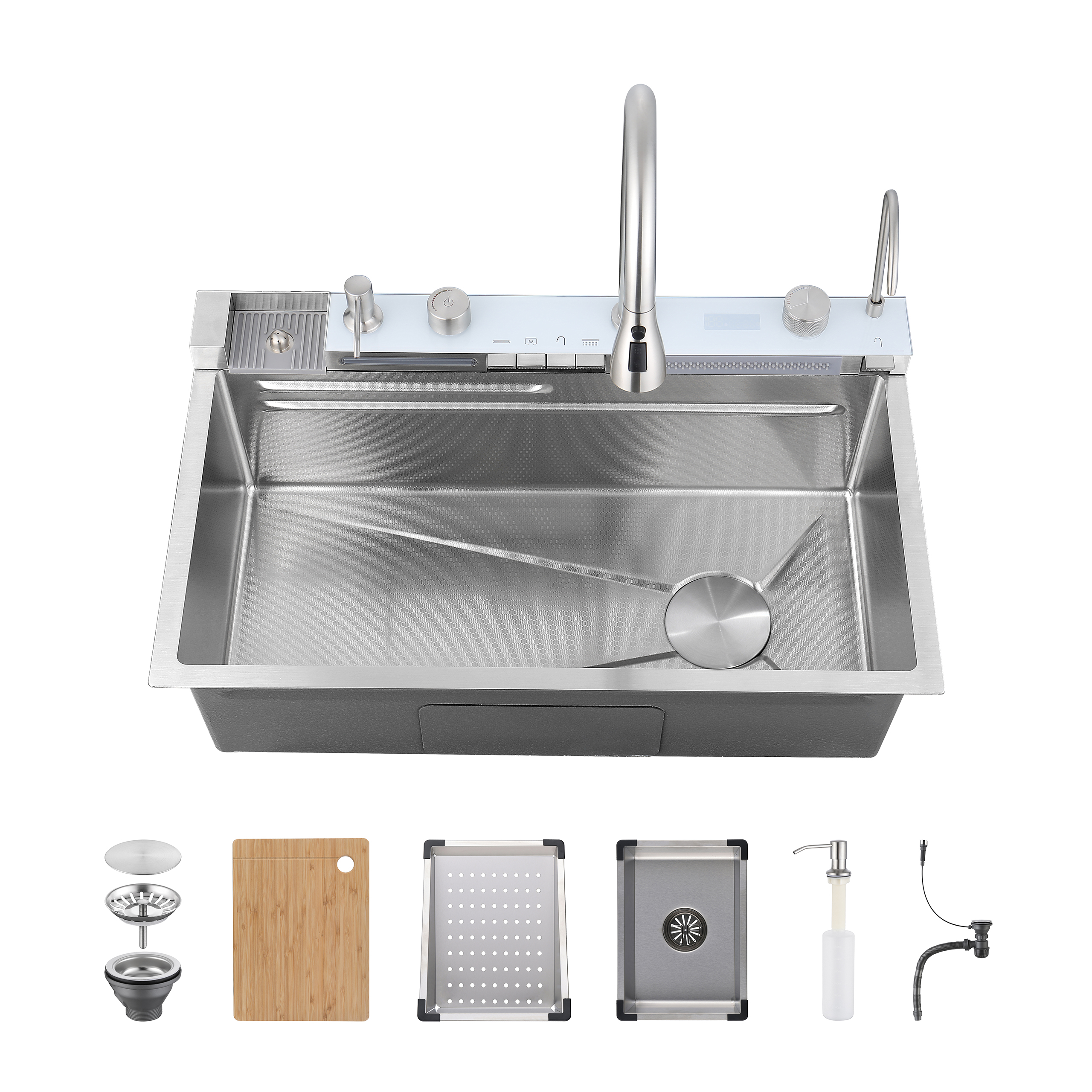 Pull-out Faucet Single Bowl Sink Kitchen Vegetable Sink 304 30