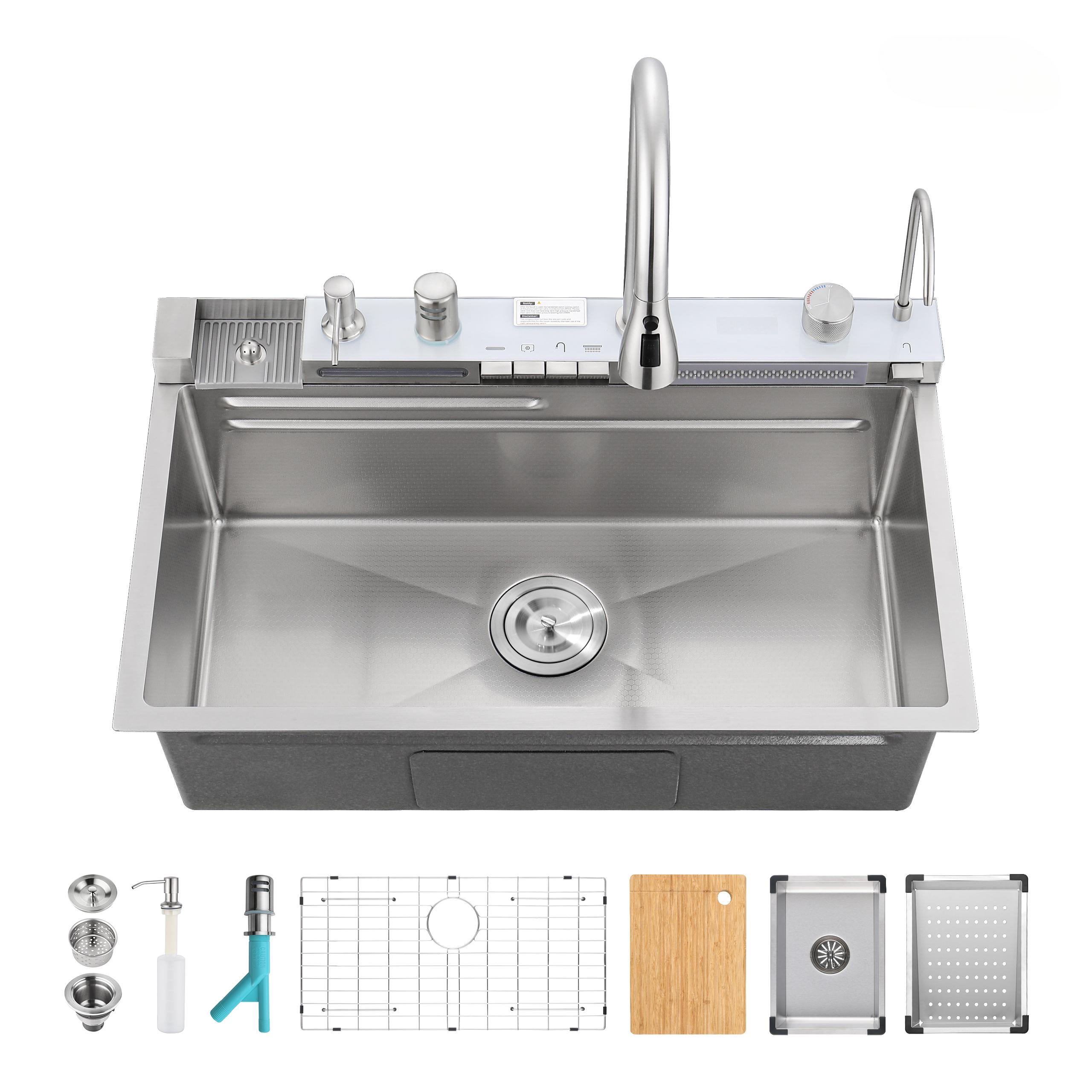 Pull-out Faucet Single Bowl Sink Kitchen Vegetable Sink 304 30