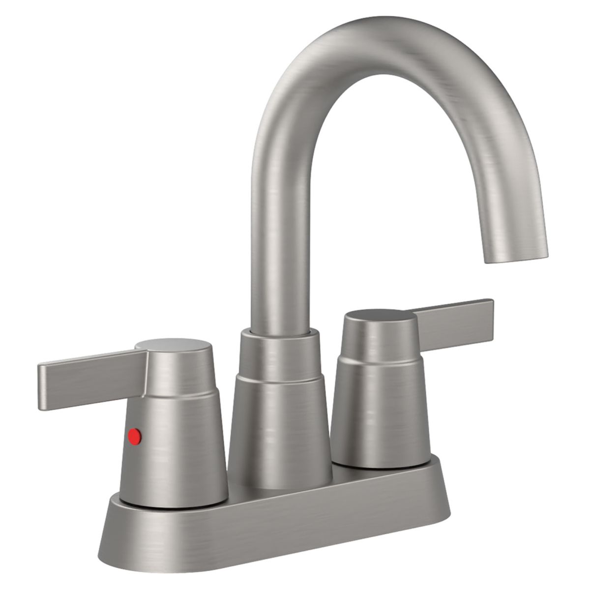 Bathroom Faucet Brushed Nickel 2-Handle Bathroom Sink Faucet 360 Degree High Arc Swivel Spout Centerset 4 Inch Vanity Faucet RV Bathroom Faucet 2/3 Holes Lavatory Faucet
