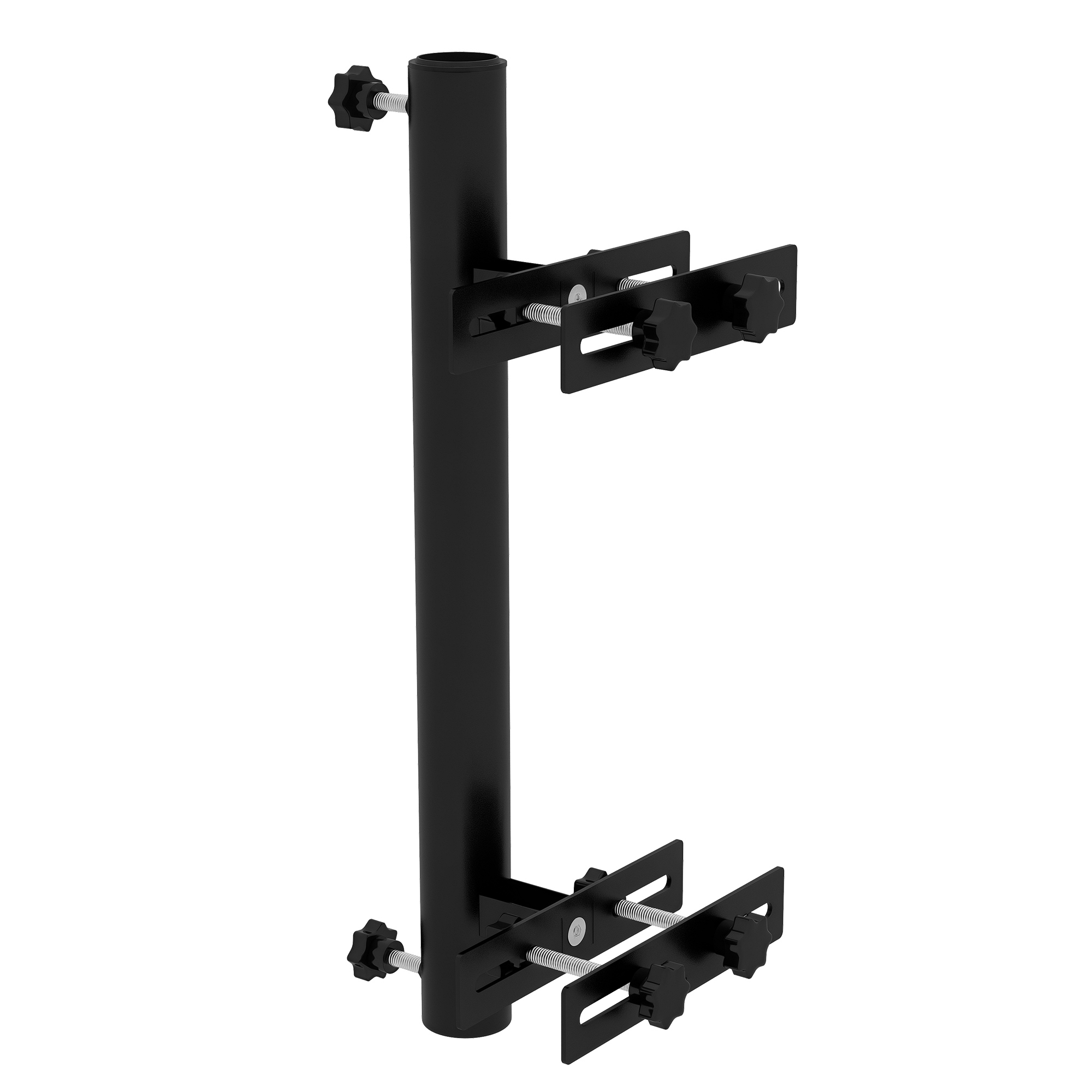 Patio Umbrella Holder Stand for Deck Railing, Umbrella Deck Mount Bracket with Adjustable Clamps, Black (Drop Shipping Only, Not for Amazon)