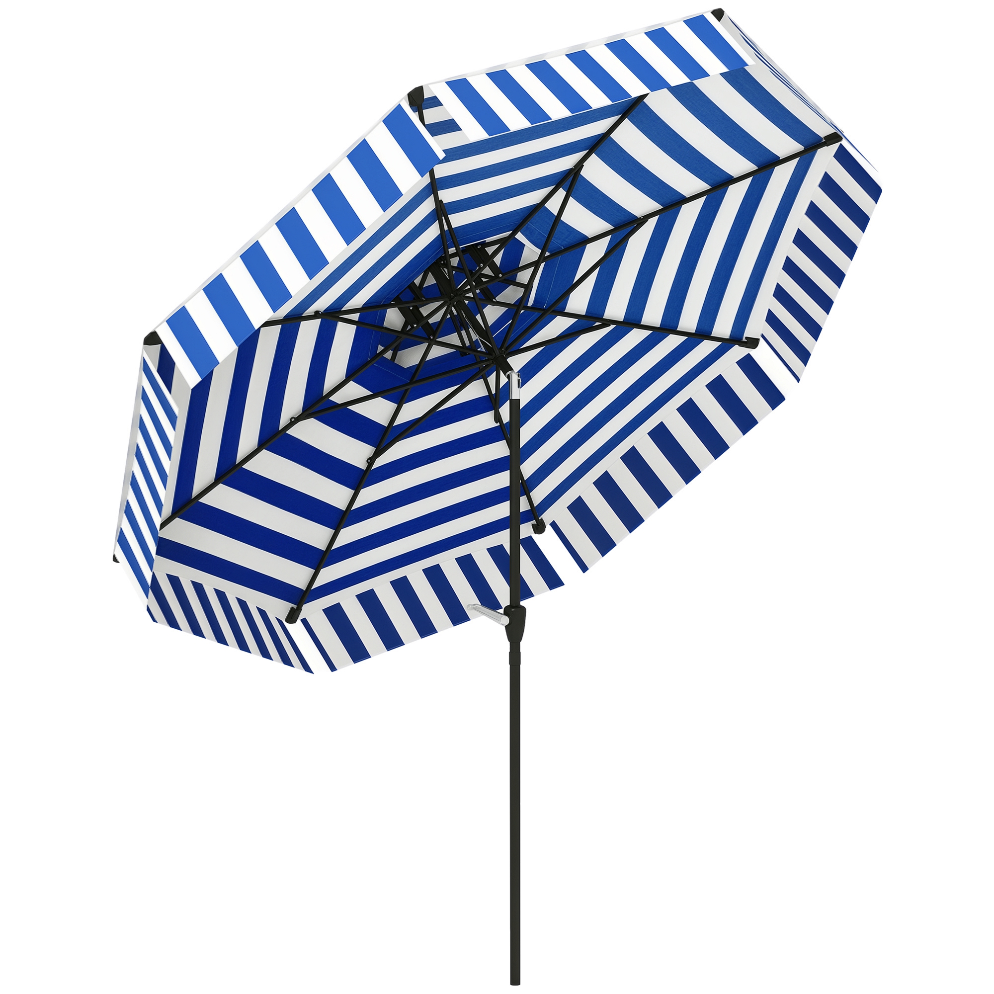 8.6FT Patio Umbrella, UPF 30+ Outdoor Market Umbrella, 2-Tier Vented Patio Table Umbrella with Crank 8 Ribs, Tiltable Porch Umbrella for Garden Deck Poolside, Light Gray (Drop Shipping Only, Not for Amazon)