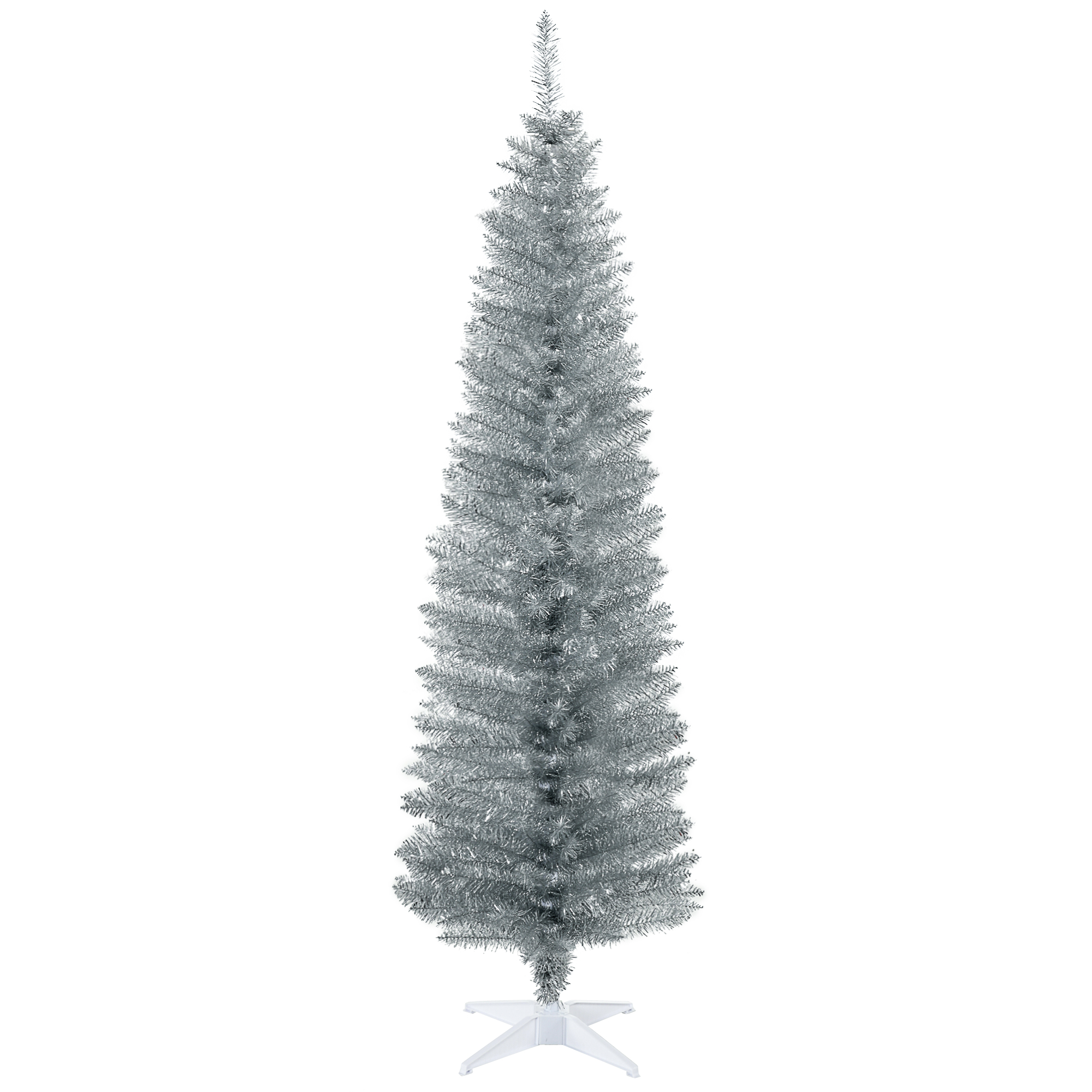 6' Artificial Pencil Christmas Tree, Slim Xmas Tree with 390 Realistic Branch Tips and Plastic Stand, Green (Drop Shipping Only, Not for Amazon)
