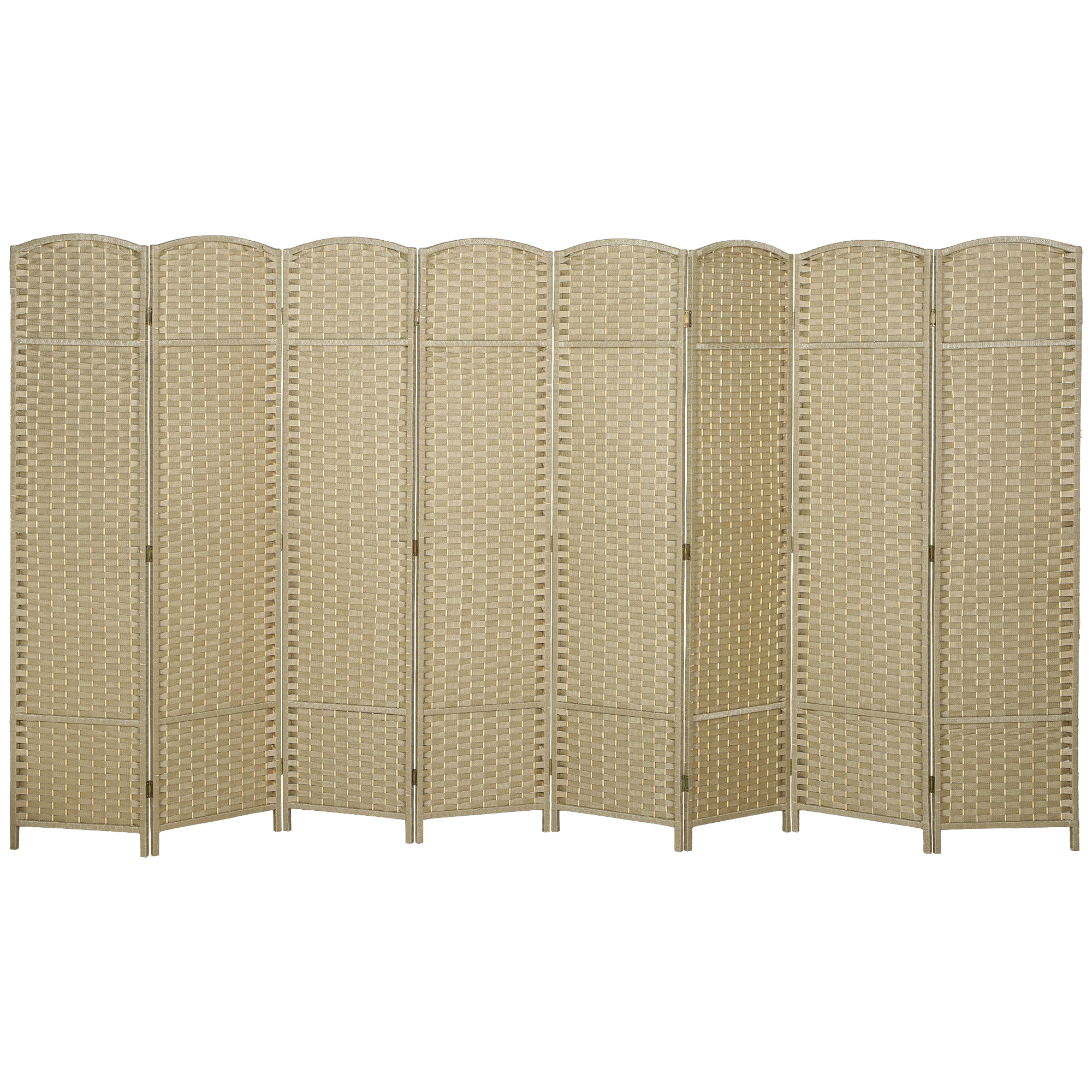 Folding Room Divider Screen 8 Panel 5.6 ' Tall Privacy Screen Freestanding Room Partition for Home Office, Brown (Drop Shipping Only, Not for Amazon)