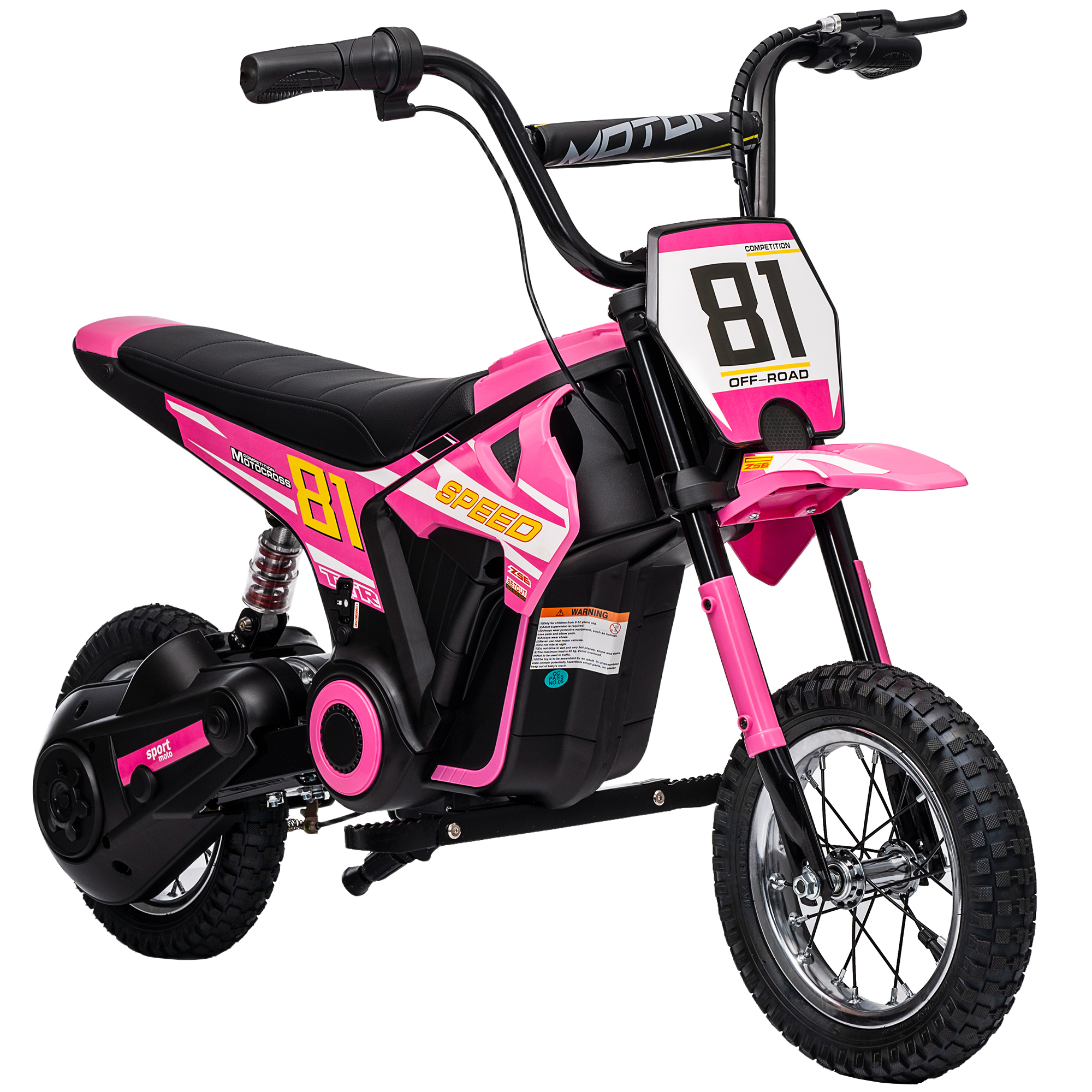 24V Kids Motorcycle, Electric Dirt Bike with 250W Motor, Up to 9.9 MPH, 12