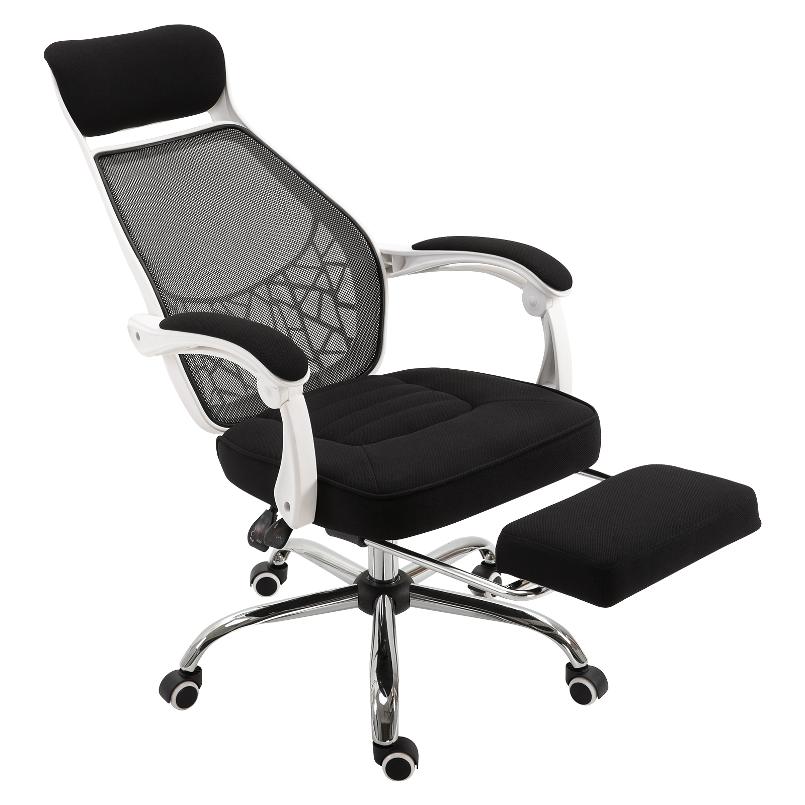 Ergonomic High Back Mesh Office Chair Swivel Reclining Computer Desk Chair with Retractable Footrest, Headrest, Padded Armrest (Drop Shipping Only, Not for Amazon)