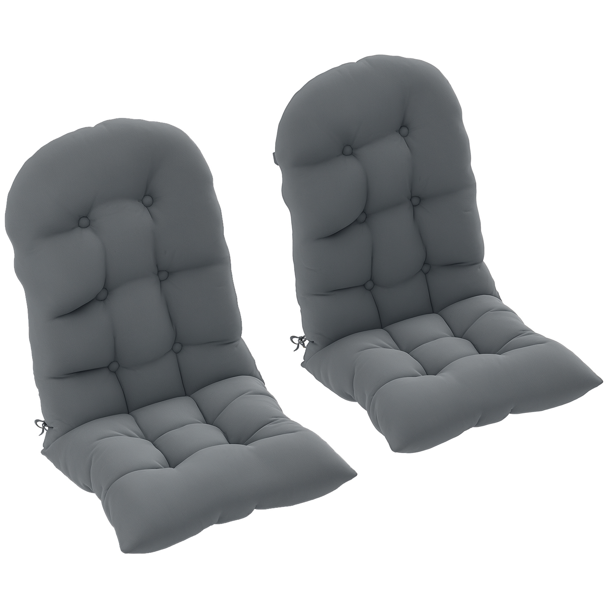 Adirondack Chair Cushions Set of 2, Tufted High Back Patio Non-Slip Cushions for Adirondack Chairs, Gray (Drop Shipping Only, Not for Amazon)