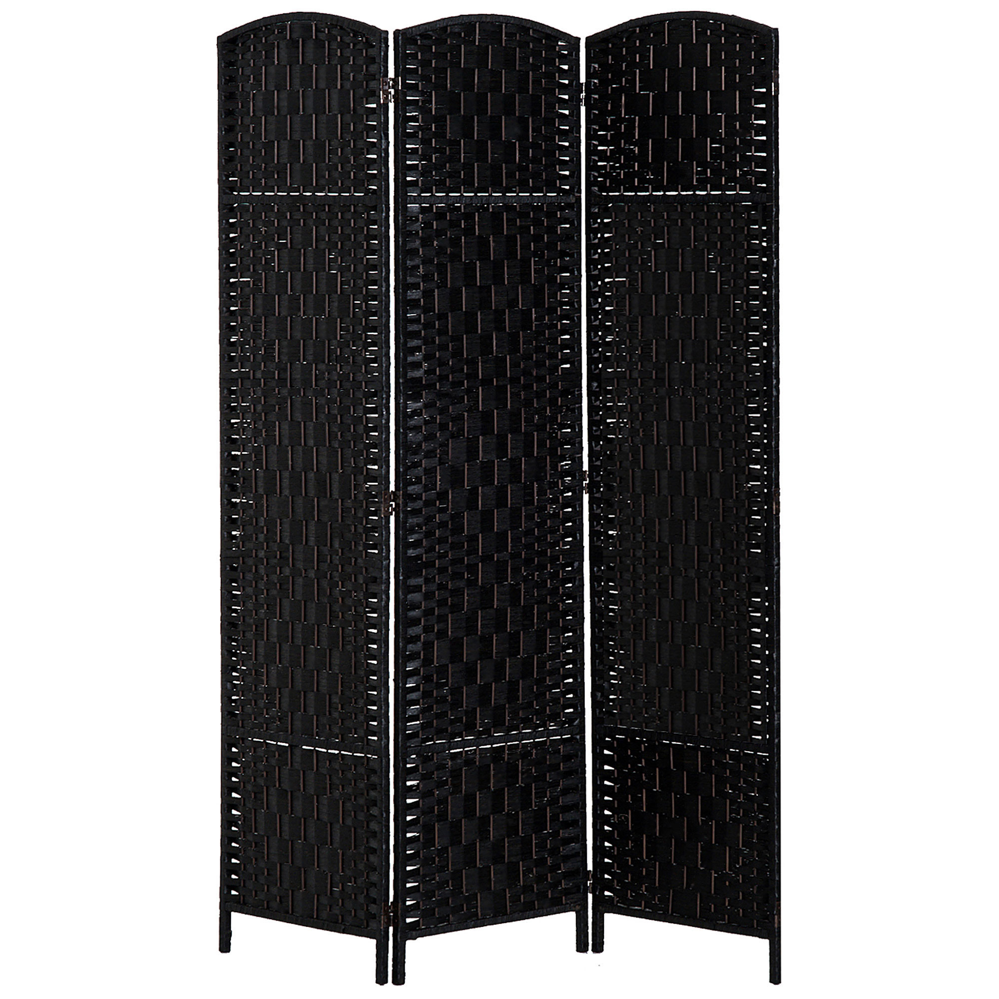 Room Divider 3 Panel, 6FT Tall Folding Privacy Screen, Freestanding Hand-Woven Partition for Room Separation with 360° Hinges, Paper Rope Diamond Weave, Brown (Drop Shipping Only, Not for Amazon)
