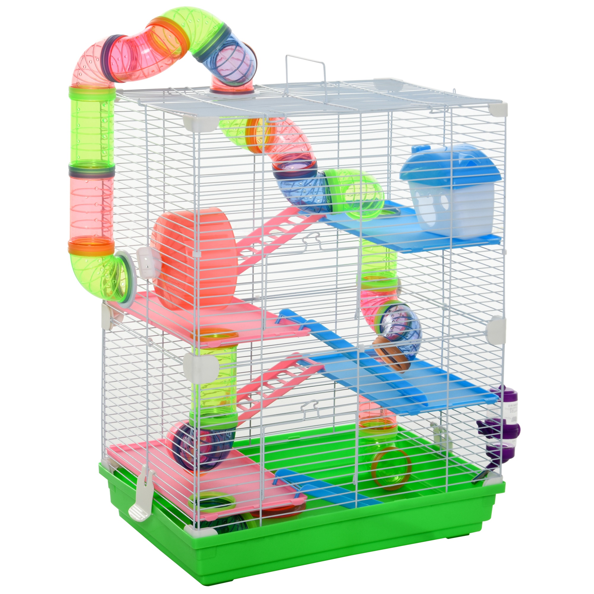 5 Tier Hamster Cage Carrier Habitat w/ Exercise Wheels, Tunnel, Light Blue (Drop Shipping Only, Not for Amazon)