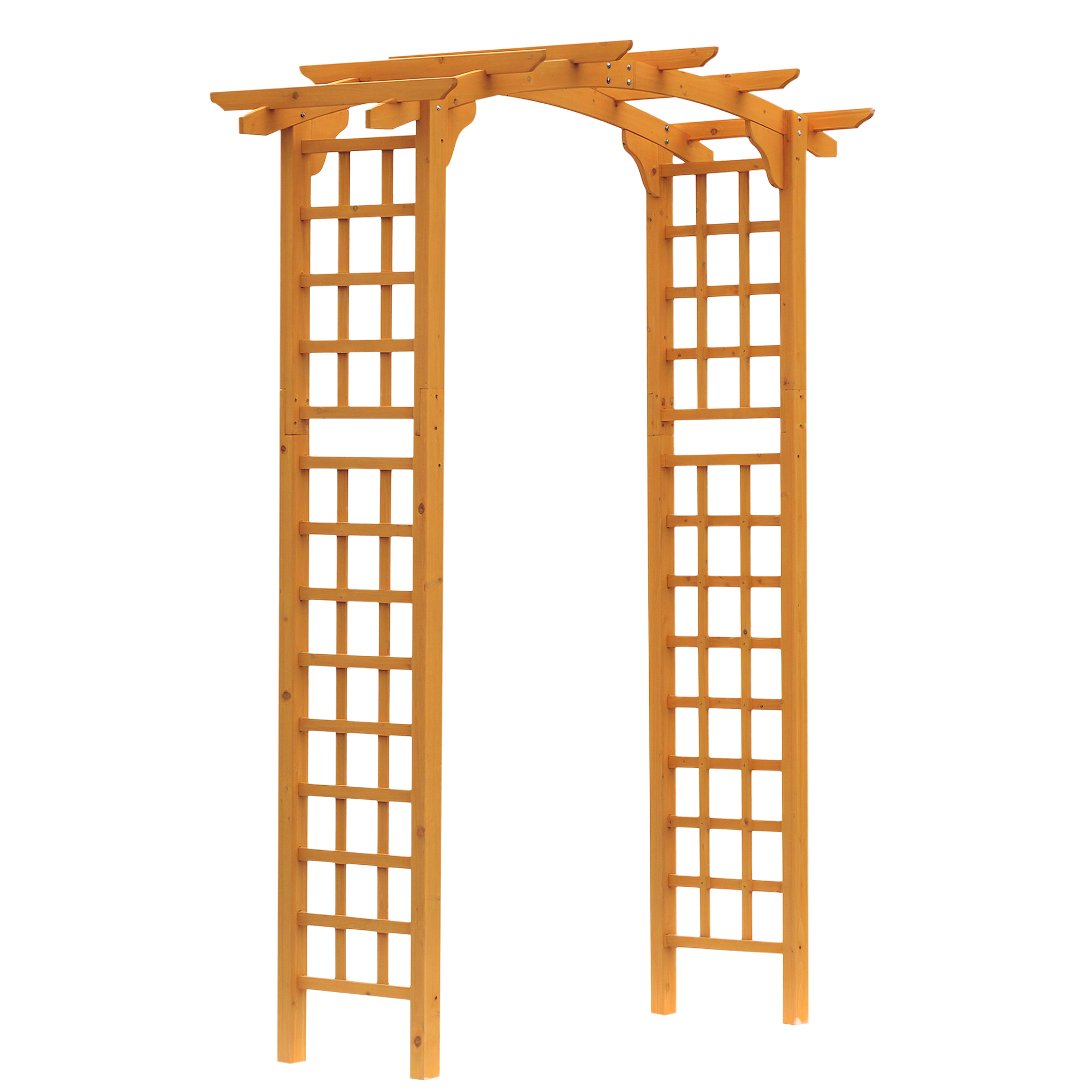 7.5' Fir Wood Round Outdoor Garden Pergola Style Arbor Arch Trellis (Drop Shipping Only, Not for Amazon)