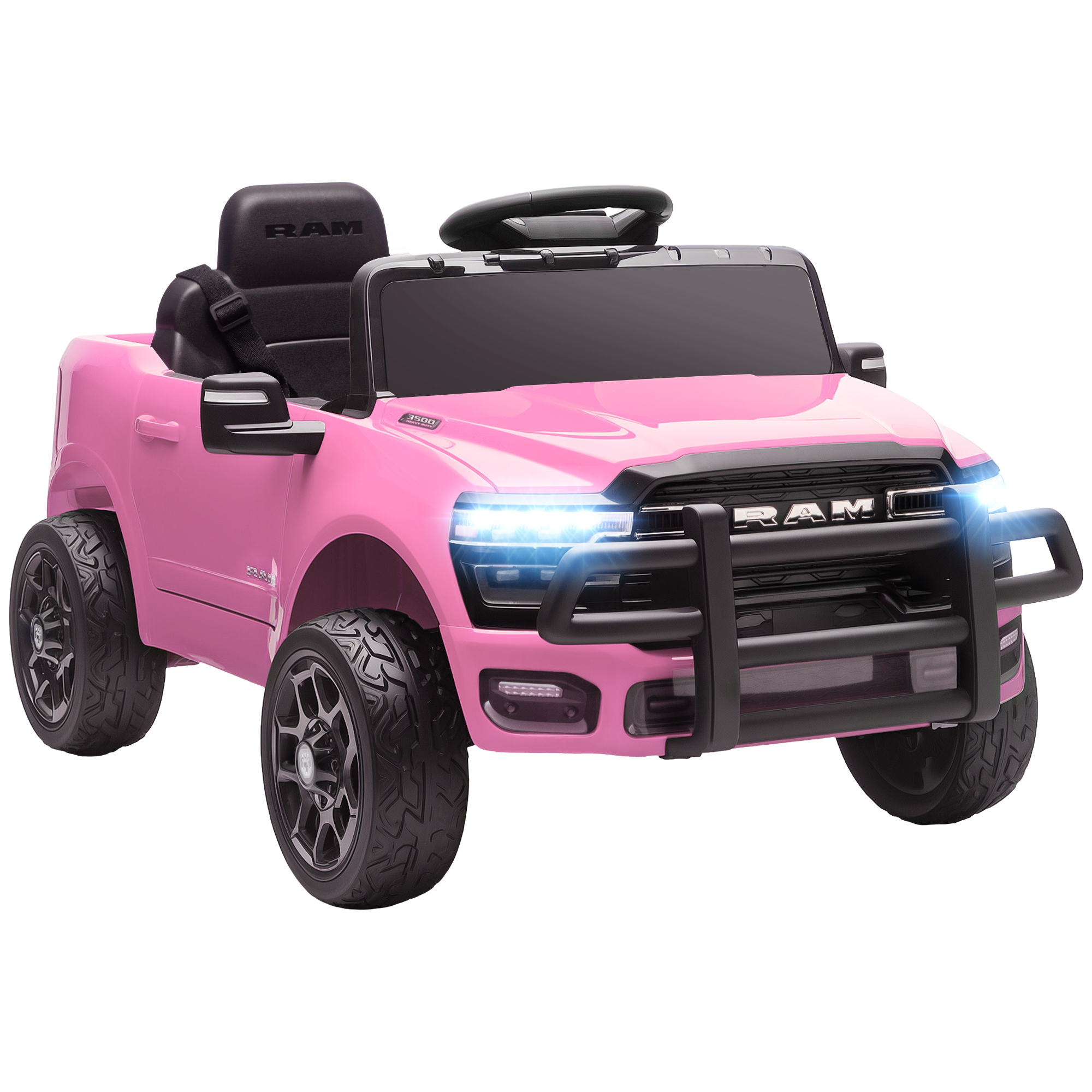Qaba 12V Kids Ride on Car, Licensed Dodge RAM 3500 Ride on Toys with Dual Motors, Remote Control for Toddlers, Red (Drop Shipping Only, Not for Amazon)
