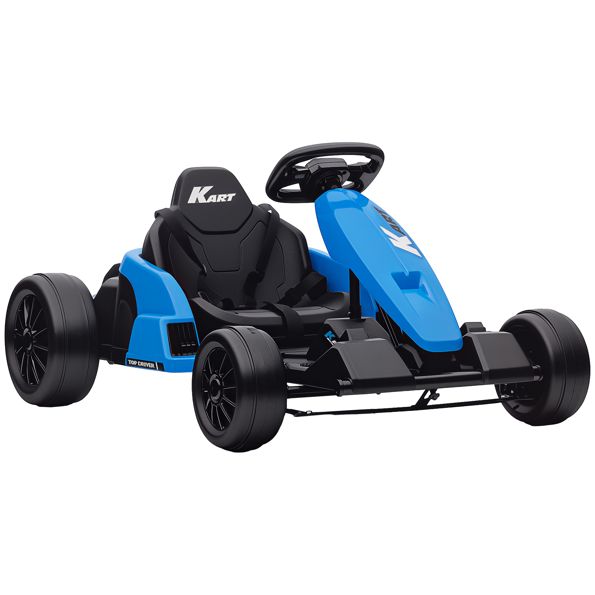 24V Electric Go Kart with Dual 150W Motors, Adjustable Seat & 11.2MPH High Speed, Slow Start, 5-Point Harness, White (Drop Shipping Only, Not for Amazon)