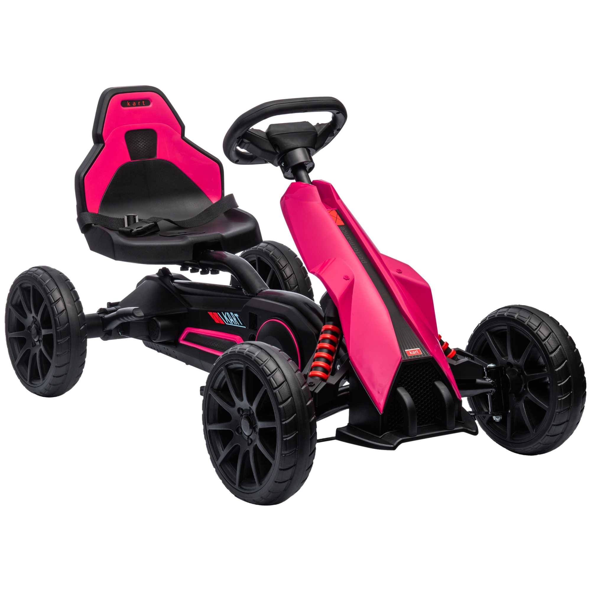 Kids Pedal Go Kart, with Adjustable Seat, EVA Wheels, Seat, Handbrake - Red (Drop Shipping Only, Not for Amazon)