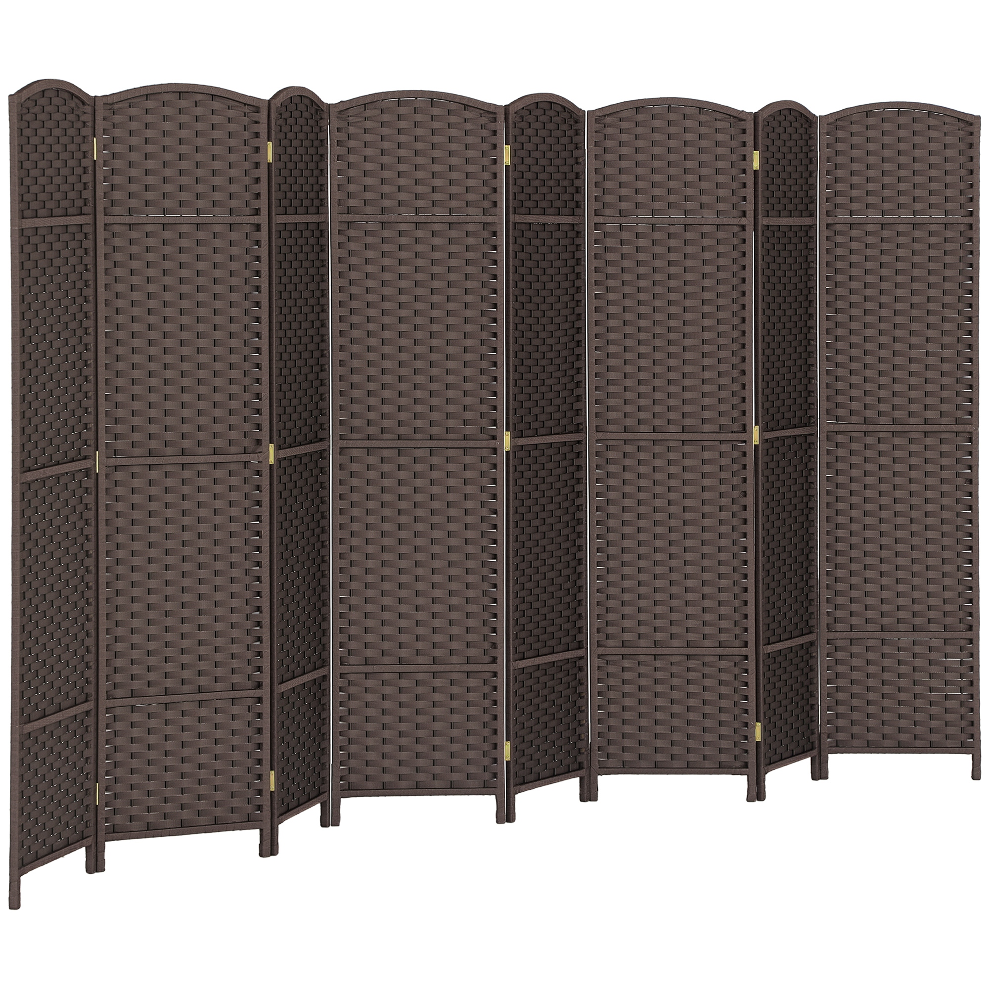 Folding Room Divider Screen 8 Panel 5.6 ' Tall Privacy Screen Freestanding Room Partition for Home Office, Brown (Drop Shipping Only, Not for Amazon)