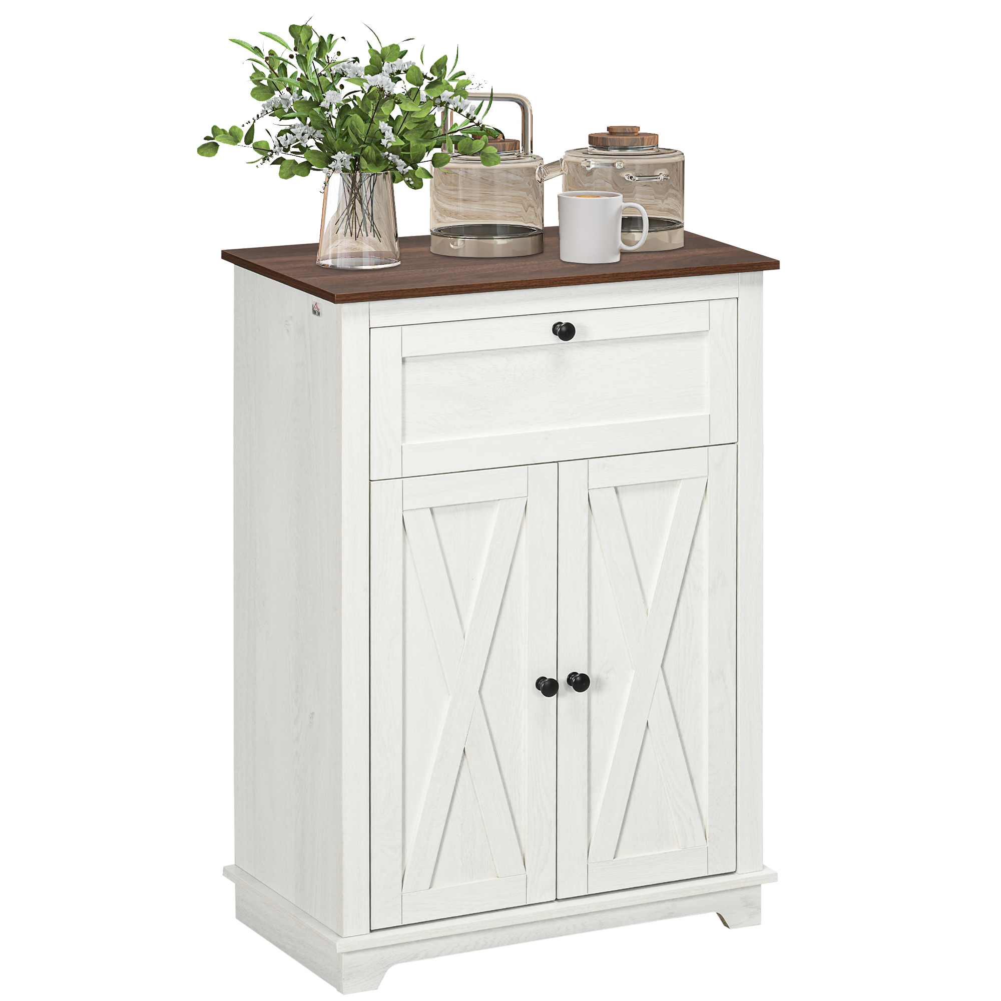 Farmhouse Sideboard Storage Cabinet with Doors and Drawer for Kitchen, Living room, 23.5
