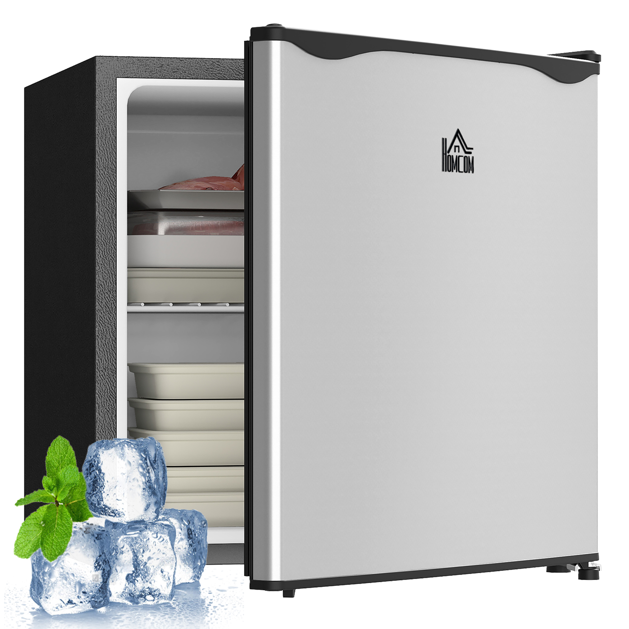 1.1 Cu.Ft Countertop Mini Freezer, Compact Upright Freezer with Removable Shelves, Silver (Drop Shipping Only, Not for Amazon)