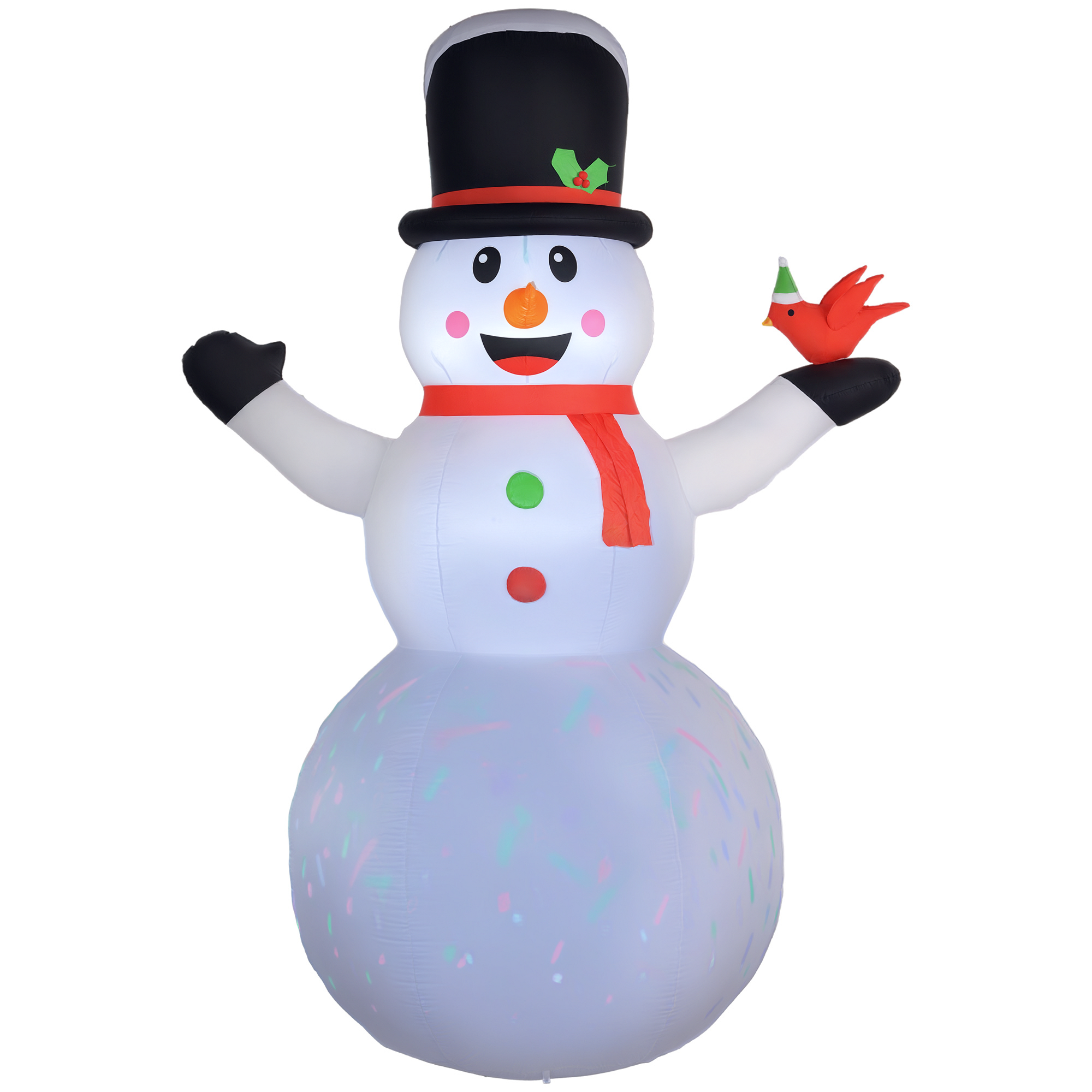 12FT Giant Inflatable Snowman, Christmas Blow Up Snowman with Rotating Colorful LED Light for Indoor, Outdoor, Yard (Drop Shipping Only, Not for Amazon)