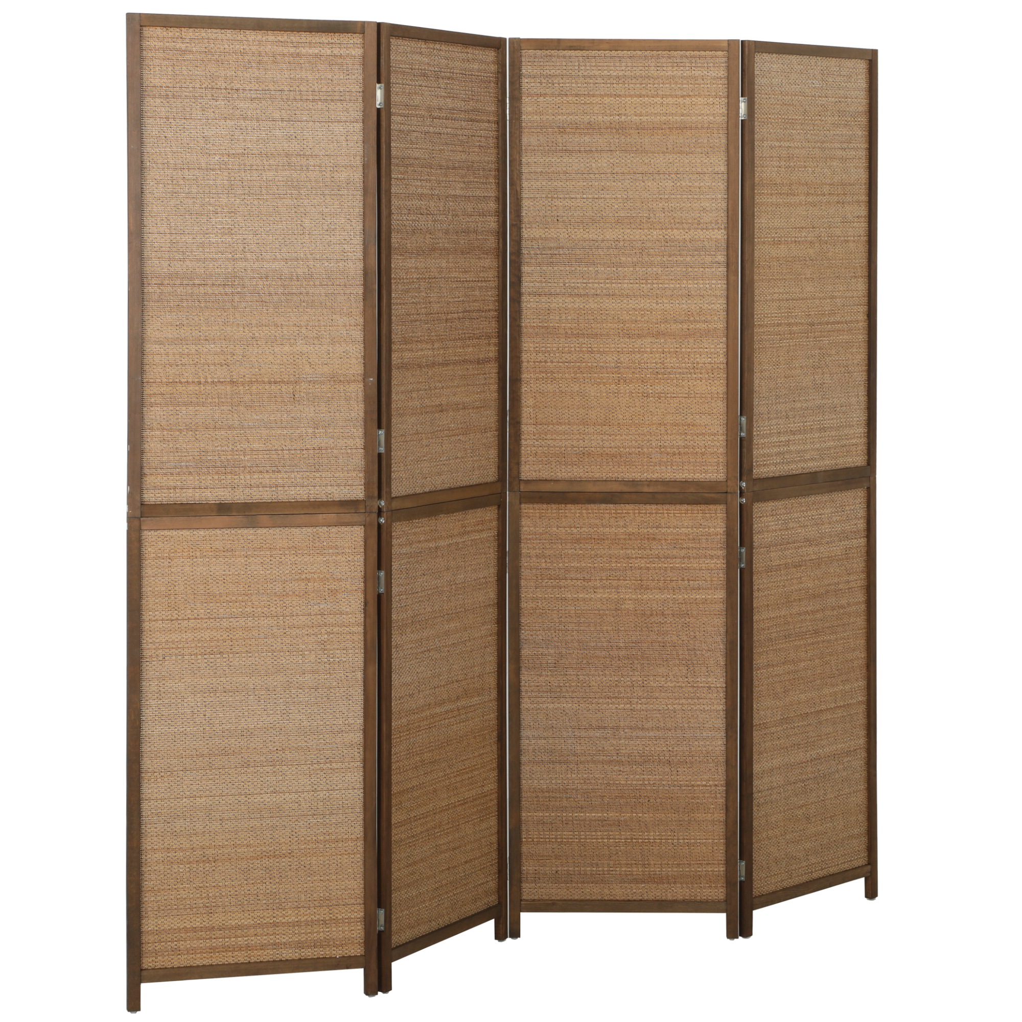 Room Divider, 4 Panel Folding Privacy Screen, 6 FT Tall Hand-Woven Bamboo Wall Partition, Brown (Drop Shipping Only, Not for Amazon)