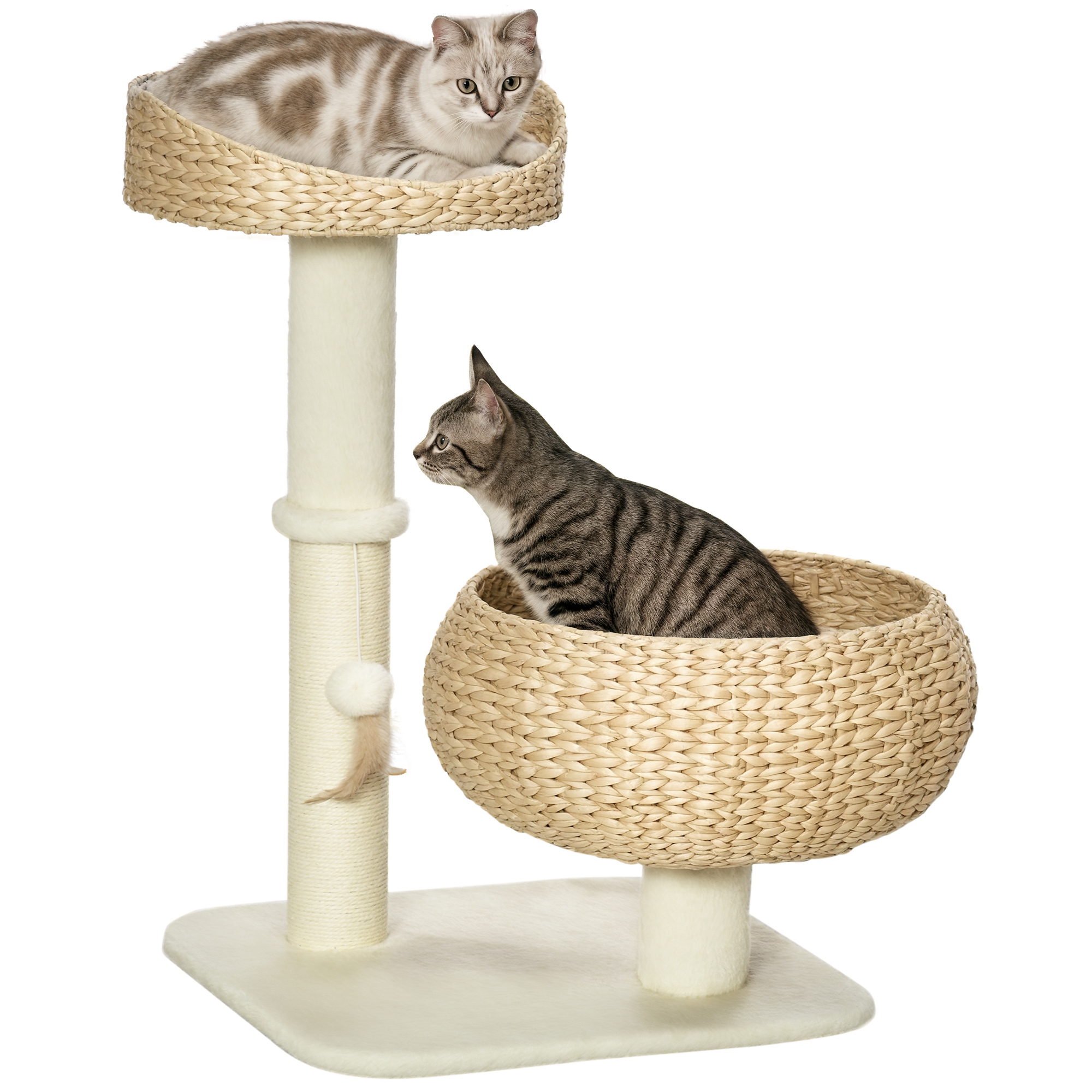 72cm Cat Tree Kitten Tower, with Sisal Scratching Post, Two Beds, Toy Ball (Drop Shipping Only, Not for Amazon)