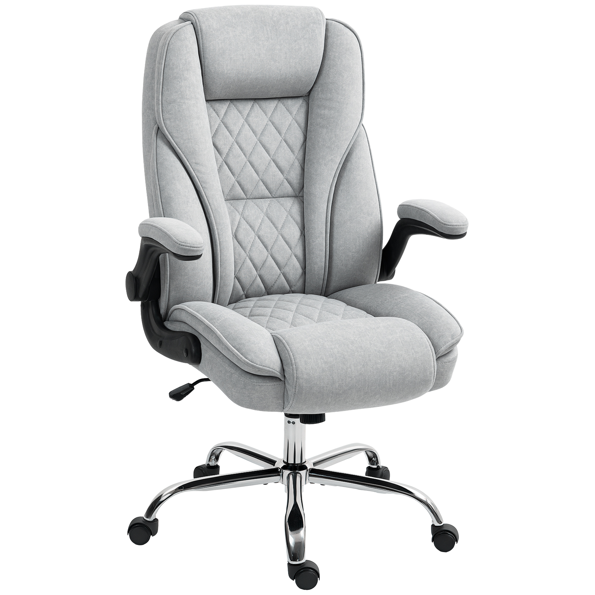 Executive Office Chair, Desk Chair with Flip-up Armrest, Diamond Fabric Computer Chair for Home Office, Dark Brown (Drop Shipping Only, Not for Amazon)