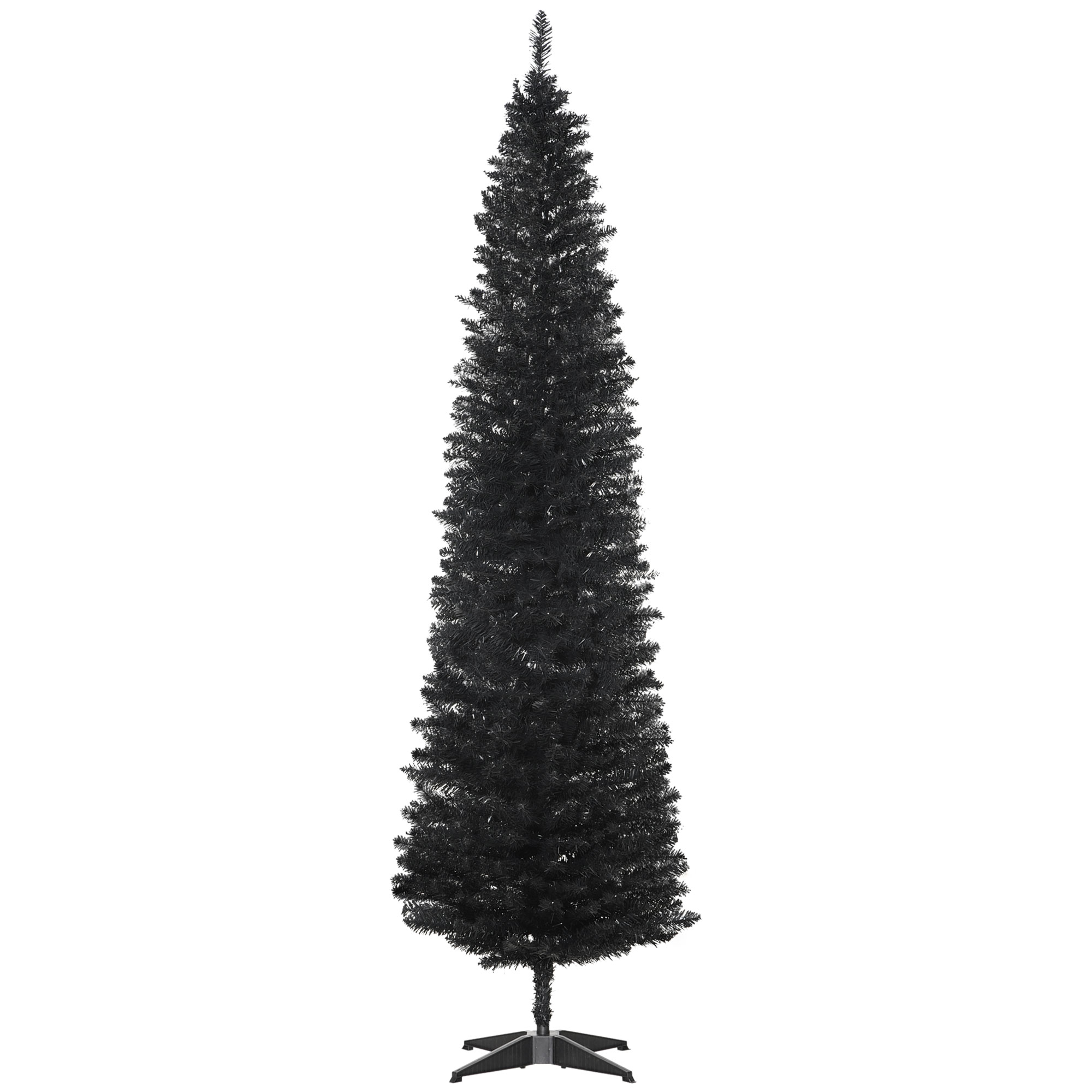 7ft Unlit Pencil Artificial Christmas Tree with Realistic Branches and 499 Tips, Plastic Base, Pink (Drop Shipping Only, Not for Amazon)