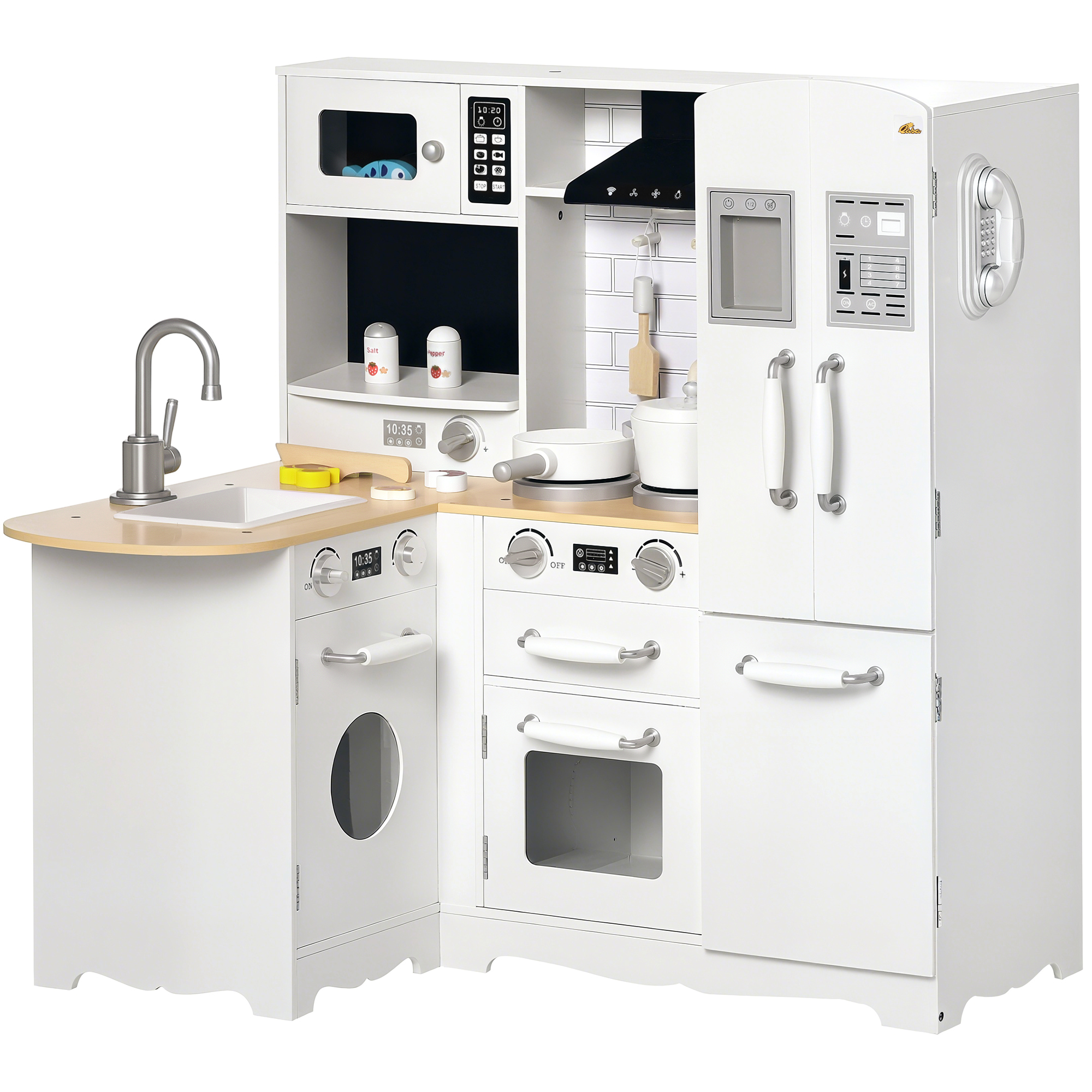 Kids Kitchen Playset, Large Pretend Role Play Kitchen, White (Drop Shipping Only, Not for Amazon)