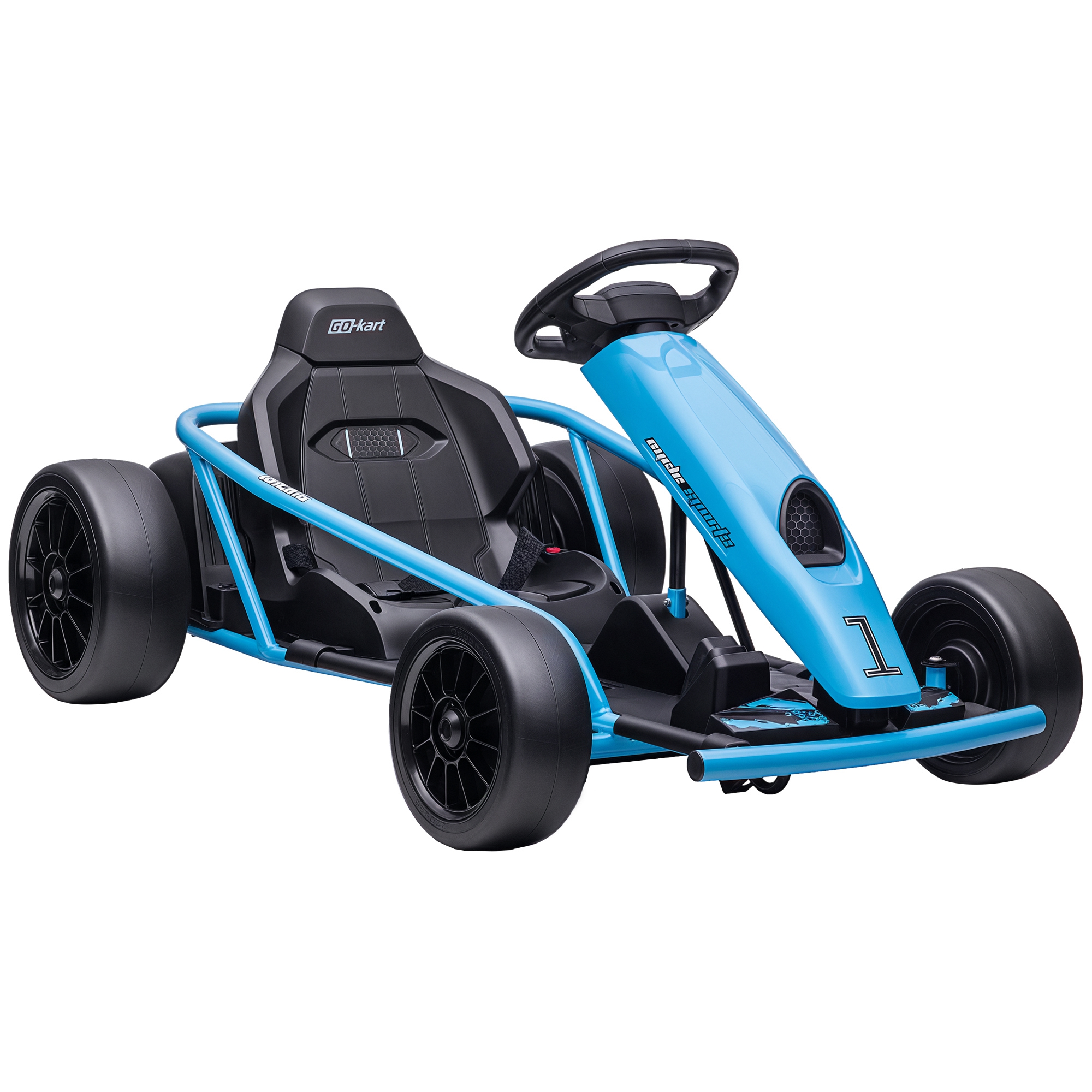 24V Electric Go Kart for Kids, Drift Ride-On Racing Go Kart with 2 Speeds, for Boys Girls Aged 8-12 Years Old, White (Drop Shipping Only, Not for Amazon)