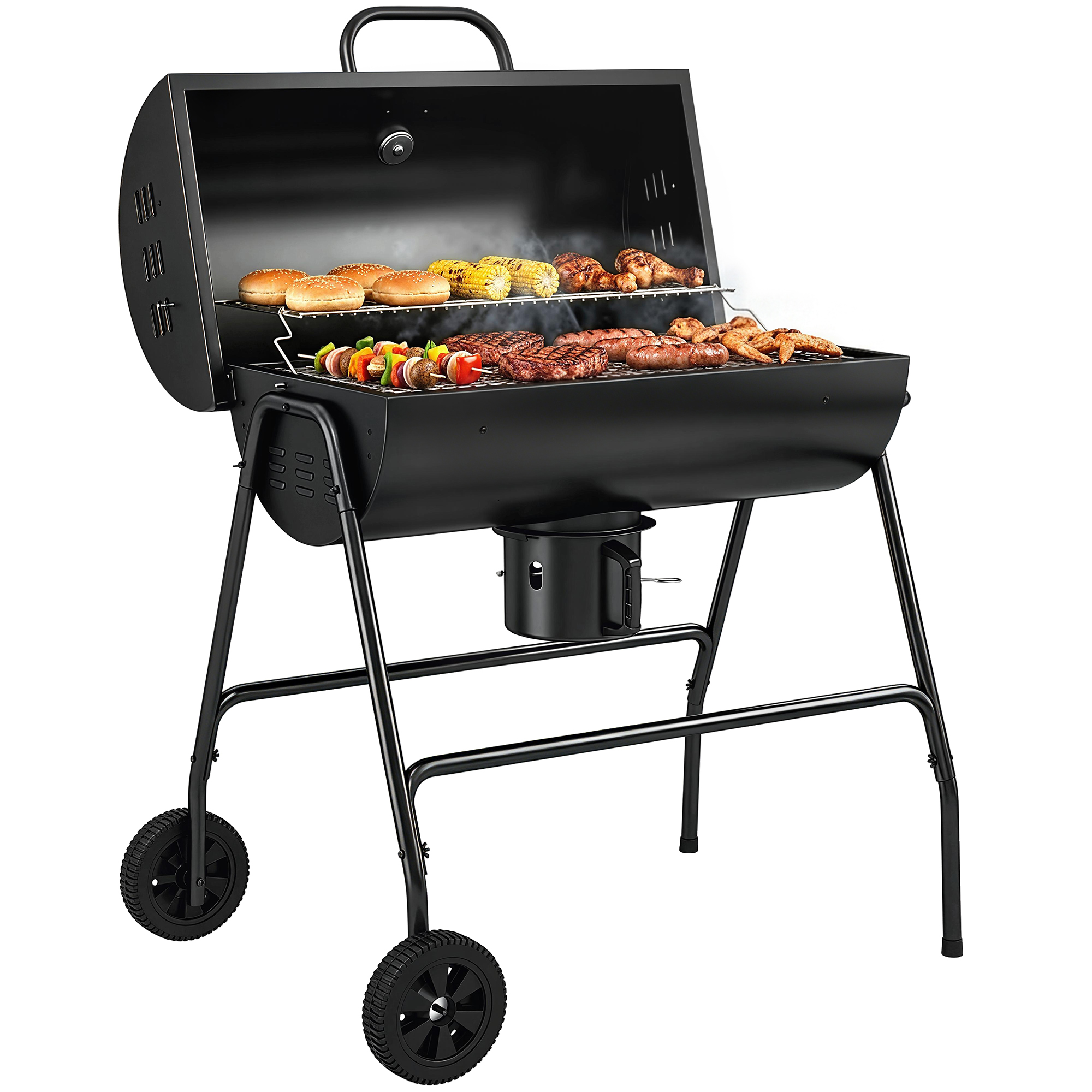 Steel Charcoal BBQ, with Ash Catcher and Warming Rack (Drop Shipping Only, Not for Amazon)