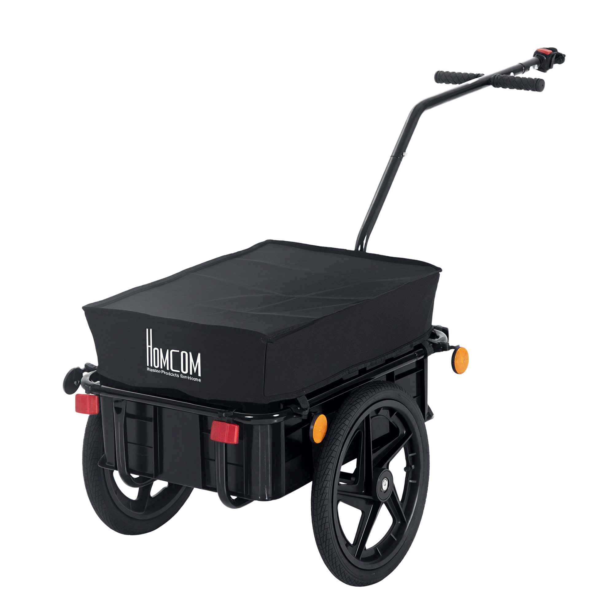 Cargo Trailer Bike Stroller Garden Trolley W/Carrier Utility Luggage & Wheels Black (Drop Shipping Only, Not for Amazon)