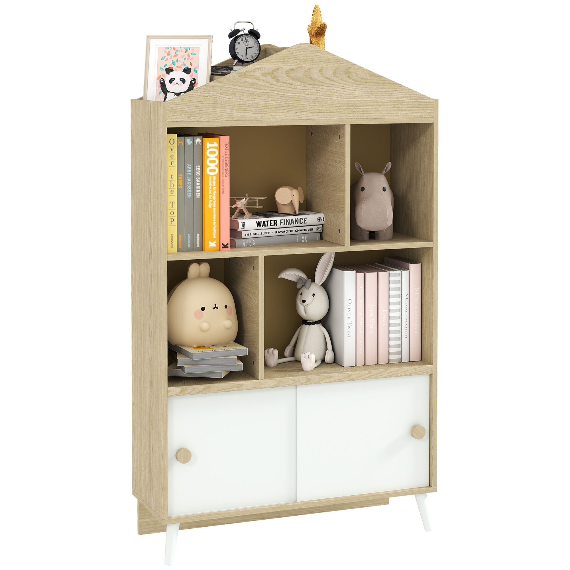 4-Cubby Children's Toy Shelf, Kids Bookshelf and Toy Storage for Playroom, Children's Room, Living Room, (Drop Shipping Only, Not for Amazon)