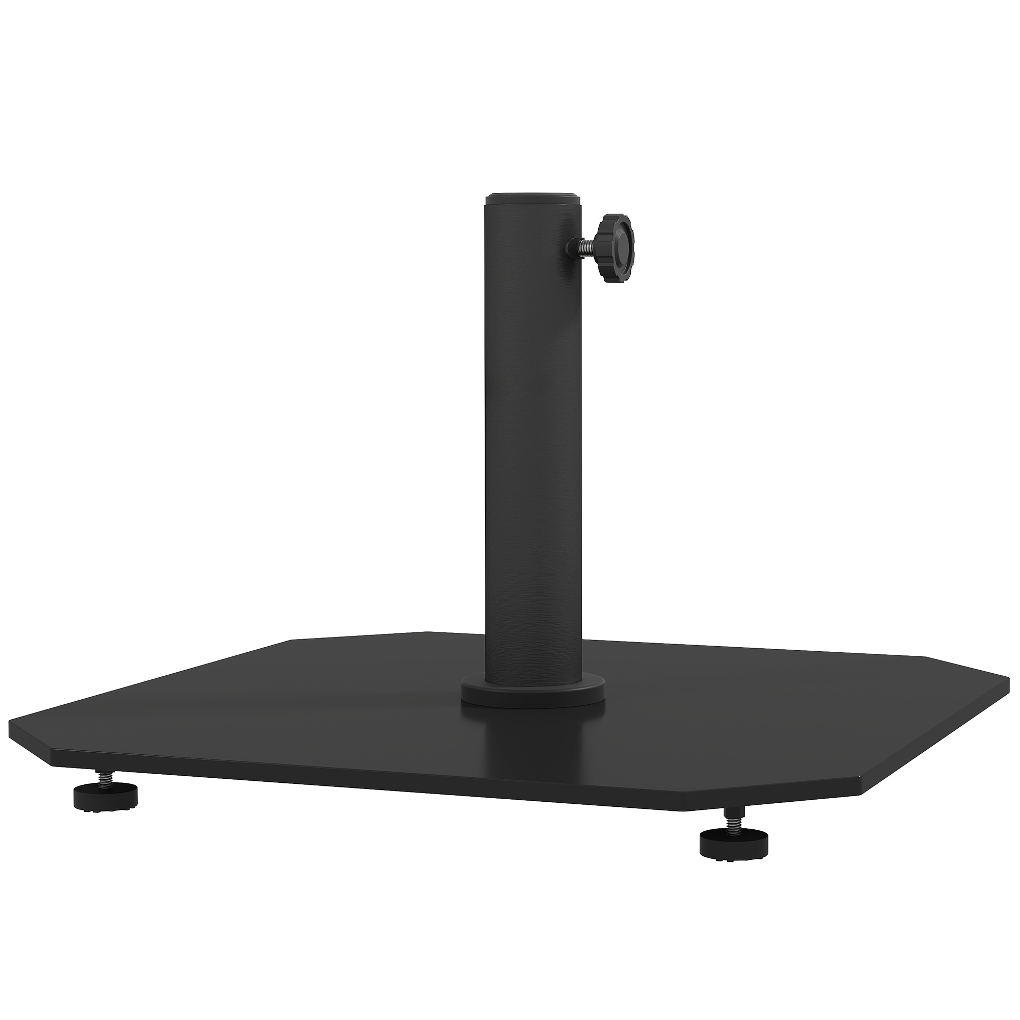 Square Patio Umbrella Base, 41 lbs Metal Umbrella Stand Base with Adjustable Foot Pads, Heavy Duty Patio Umbrella Holder for 1.3