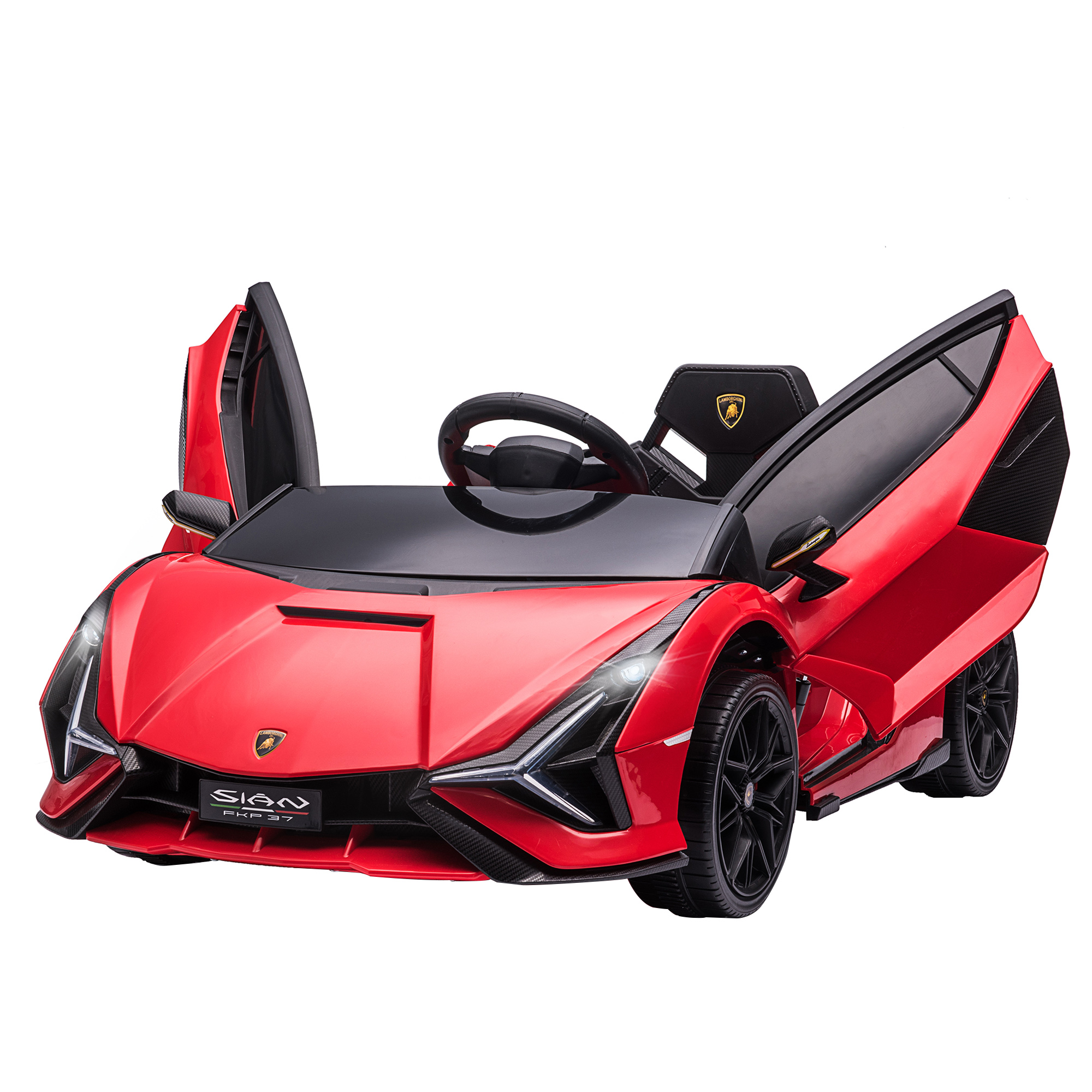 12V Lamborghini SIAN Licensed Electric Car for kids with Remote Control, Horn, Music, & Headlights, Pink (Drop Shipping Only, Not for Amazon)