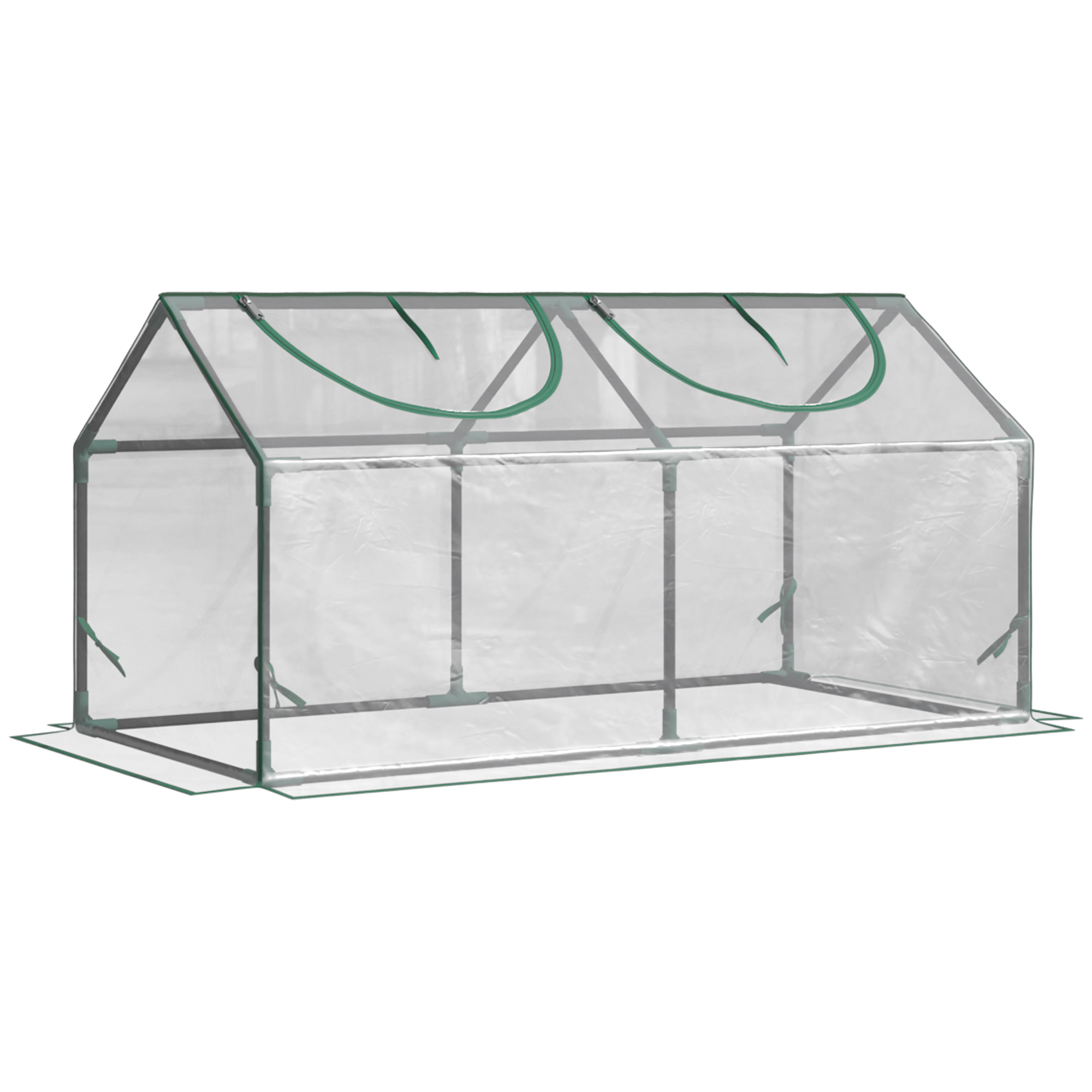 Mini Greenhouse Portable Flower Planter Vegetable Grow House for Garden with Zipped Windows, 120 x 60 x 60 cm, Clear (Drop Shipping Only, Not for Amazon)