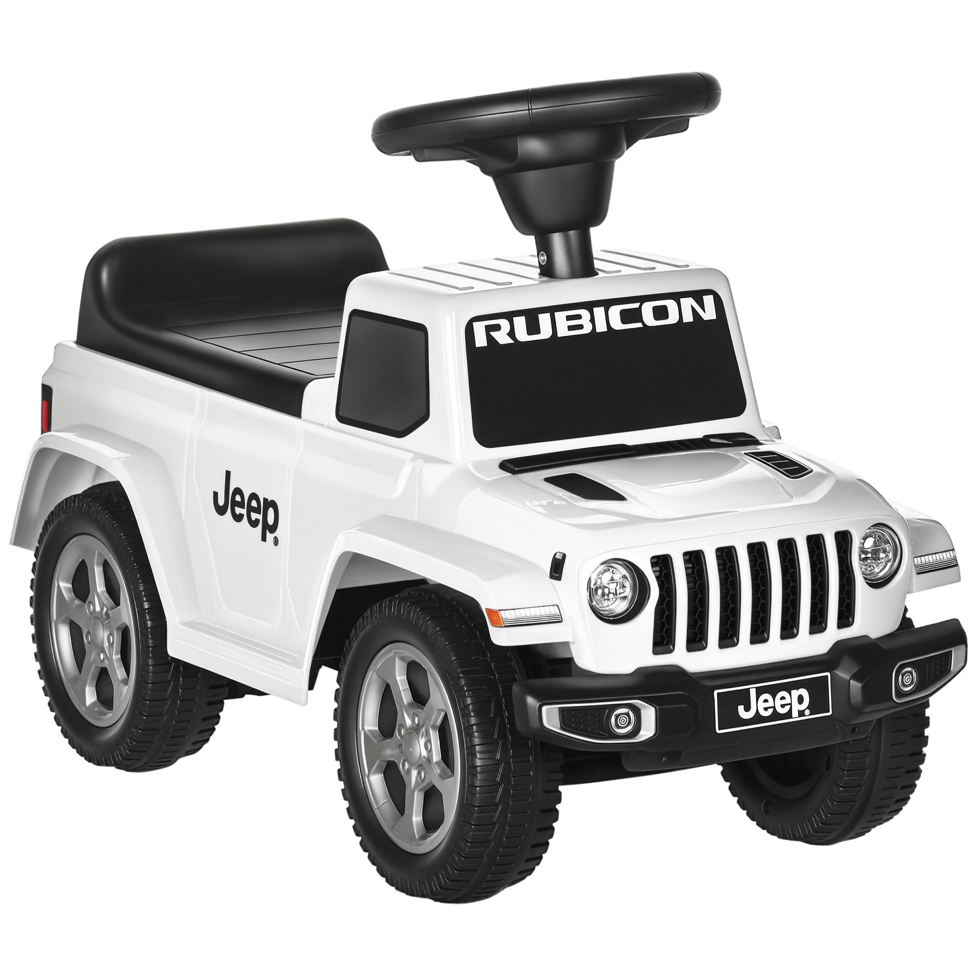 Kids Ride on Push Car, with Engine Sounds & Under-Seat Storage, Foot-to-Floor Ride on Sliding Car with Horn, Sit and Scoot Ride on Toy, Ages 1.5-3 Years, White (Drop Shipping Only, Not for Amazon)