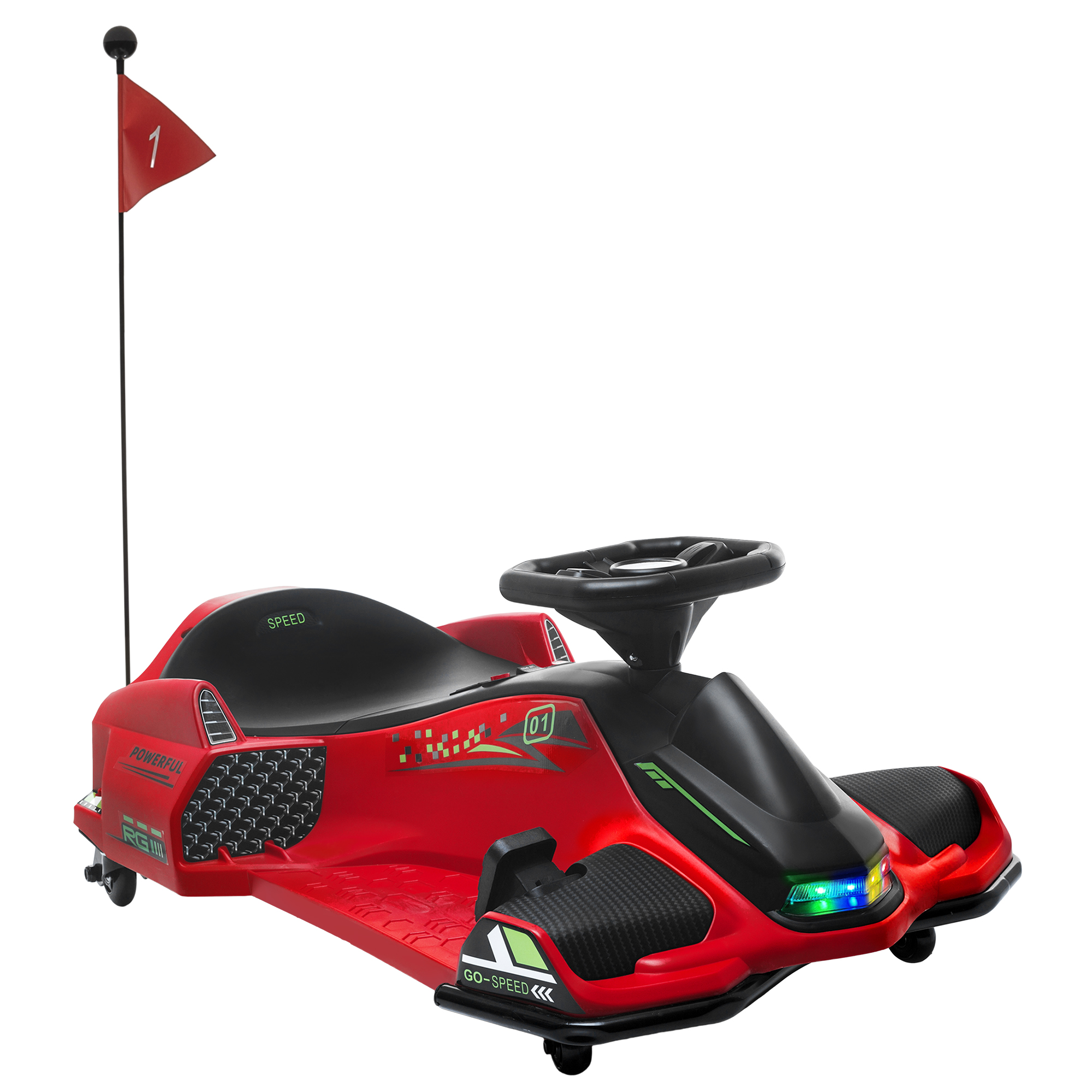 12V Electric Drifting Go Kart w/ Slow Start, Music, Lights, Red (Drop Shipping Only, Not for Amazon)