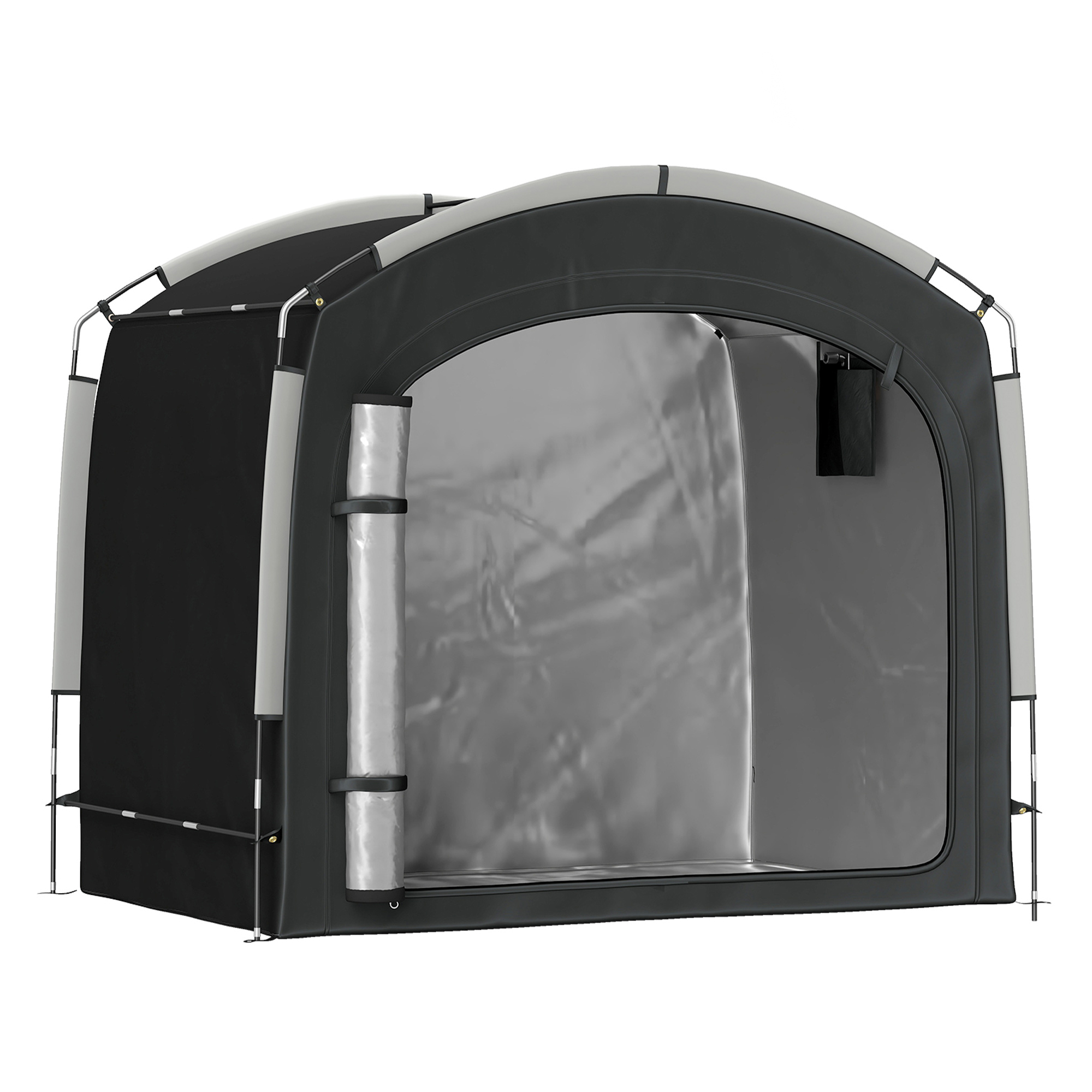 Bike Storage Shed Tent, Portable and Waterproof with 210D Oxford Fabric and Carry Bag for 3-4 Bicycles, Dark Gray (Drop Shipping Only, Not for Amazon)