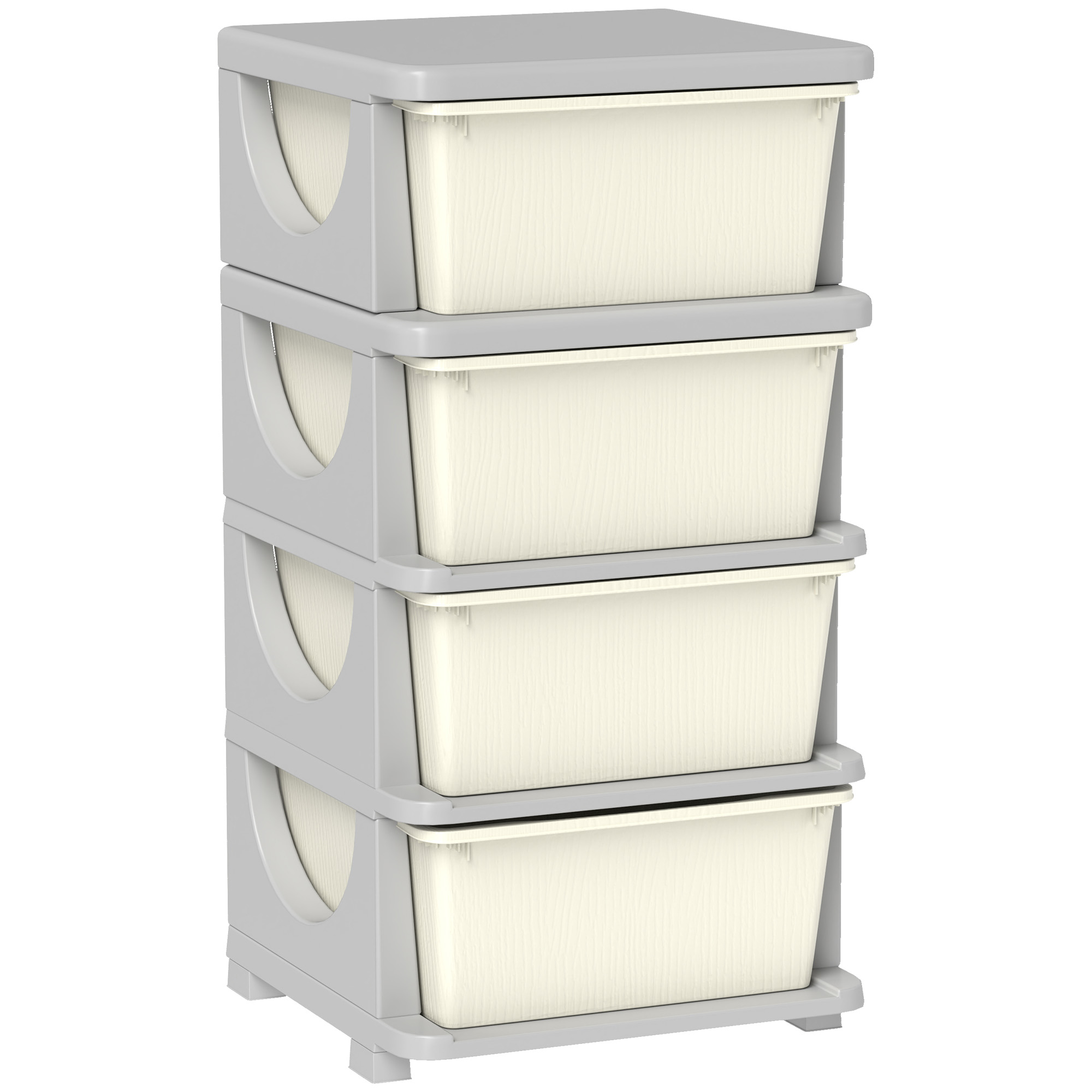 Four-Tier Kids Storage Boxes, with Four Drawers - White (Drop Shipping Only, Not for Amazon)
