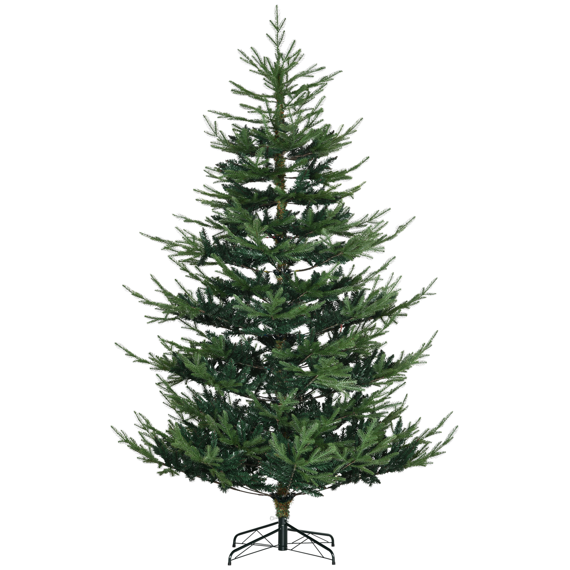 7.5 Foot Artificial Christmas Tree, Nordic Pine Hinged Xmas Tree with 1218 Realistic Branches, Wide Steel Base, Auto Open, Green (Drop Shipping Only, Not for Amazon)