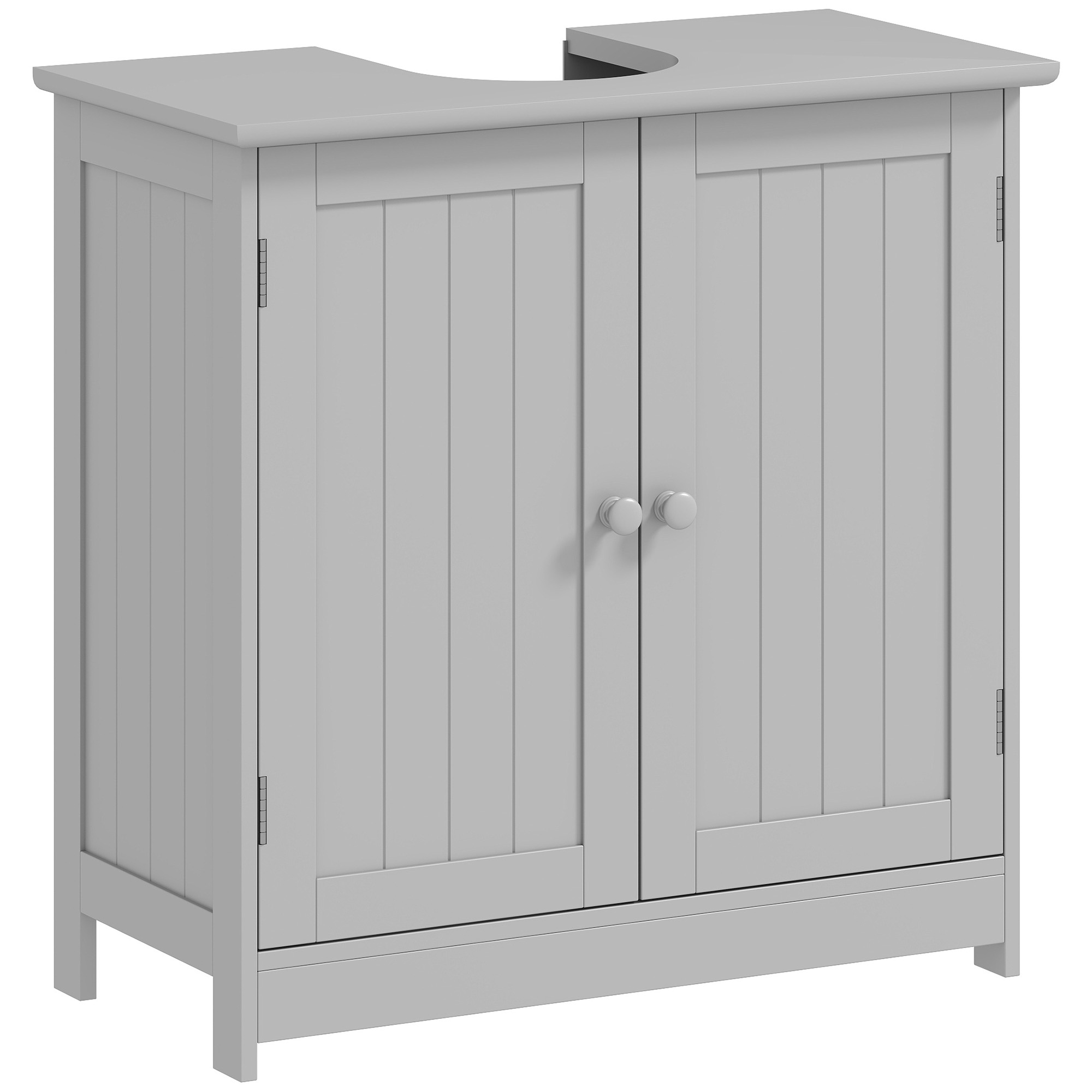 Bathroom Vanity Cabinet, Under Sink Bathroom Cabinet with 2 Doors and Adjustable Shelf, Light Gray (Drop Shipping Only, Not for Amazon)