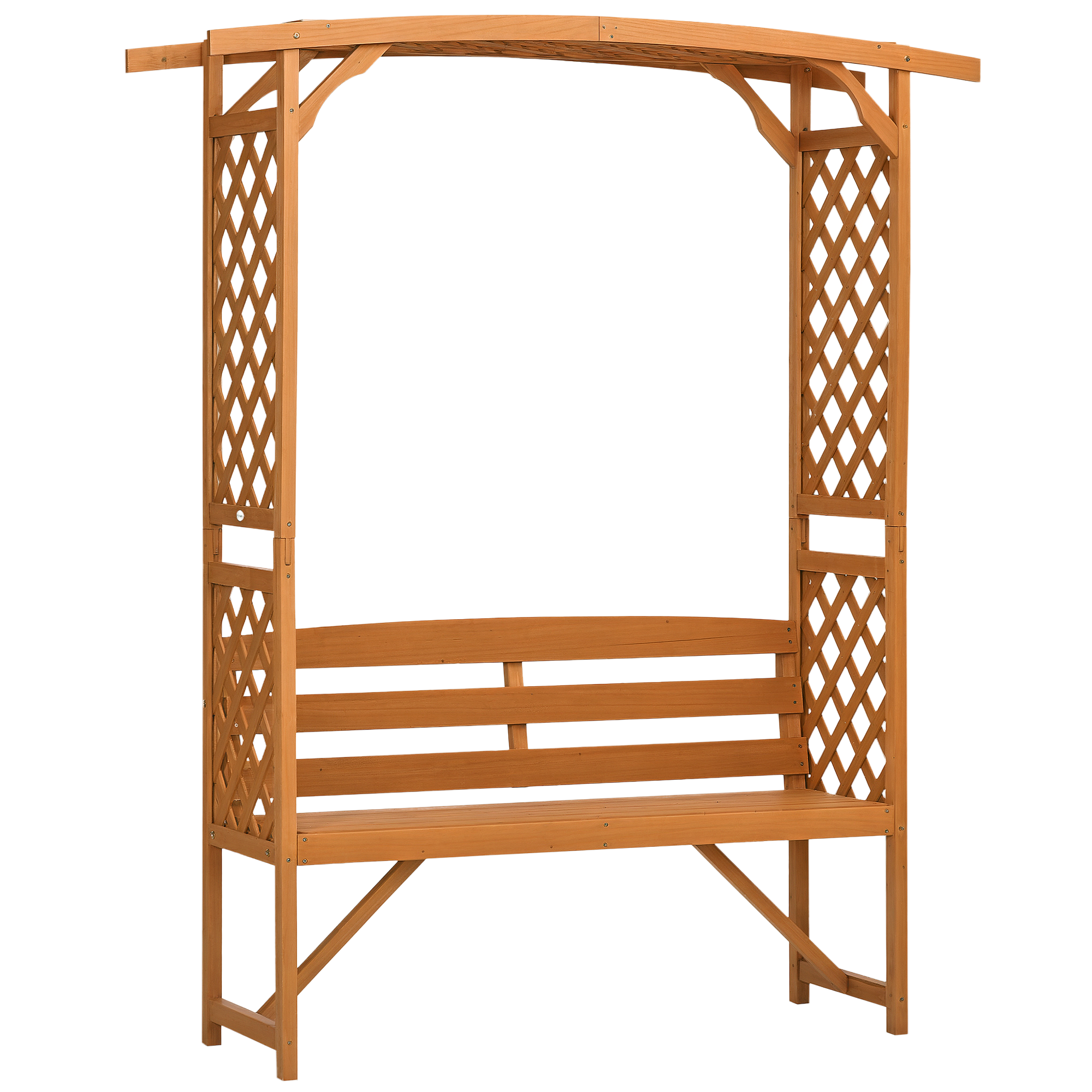 Garden Bench, Wooden Garden Arbour with Seat for Vines/Climbing Plants, Brown (Drop Shipping Only, Not for Amazon)